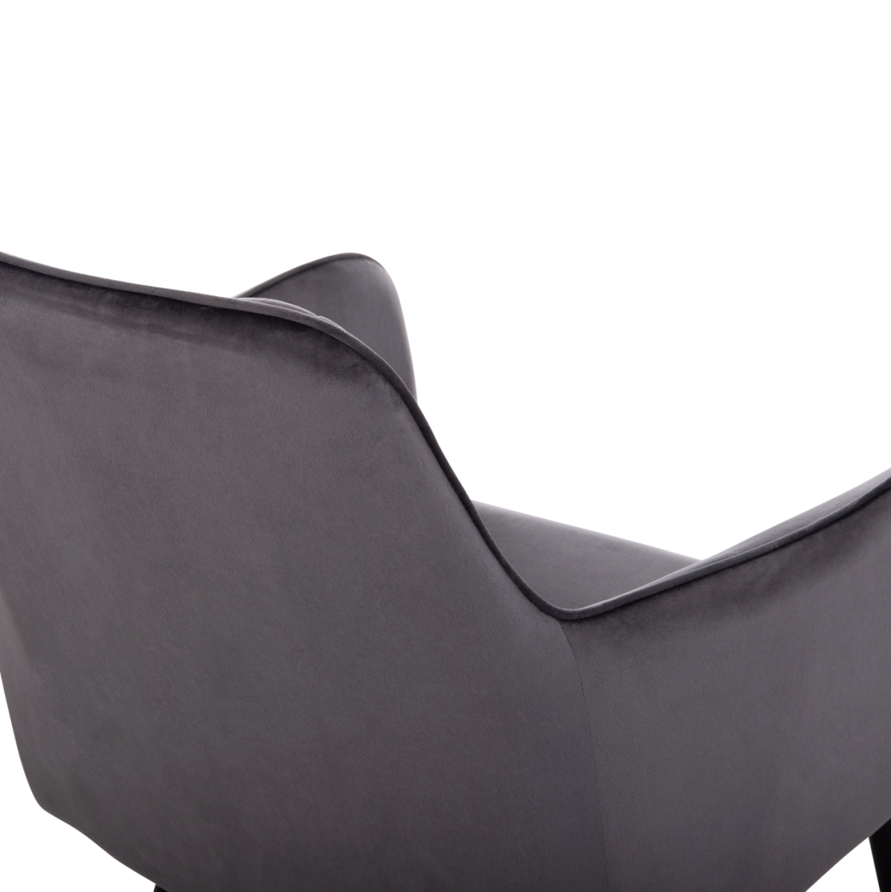 ARMCHAIR LATRELL HM8582.01 GREY VELVET and BLACK METAL LEGS 54x57x84Hcm. [10]