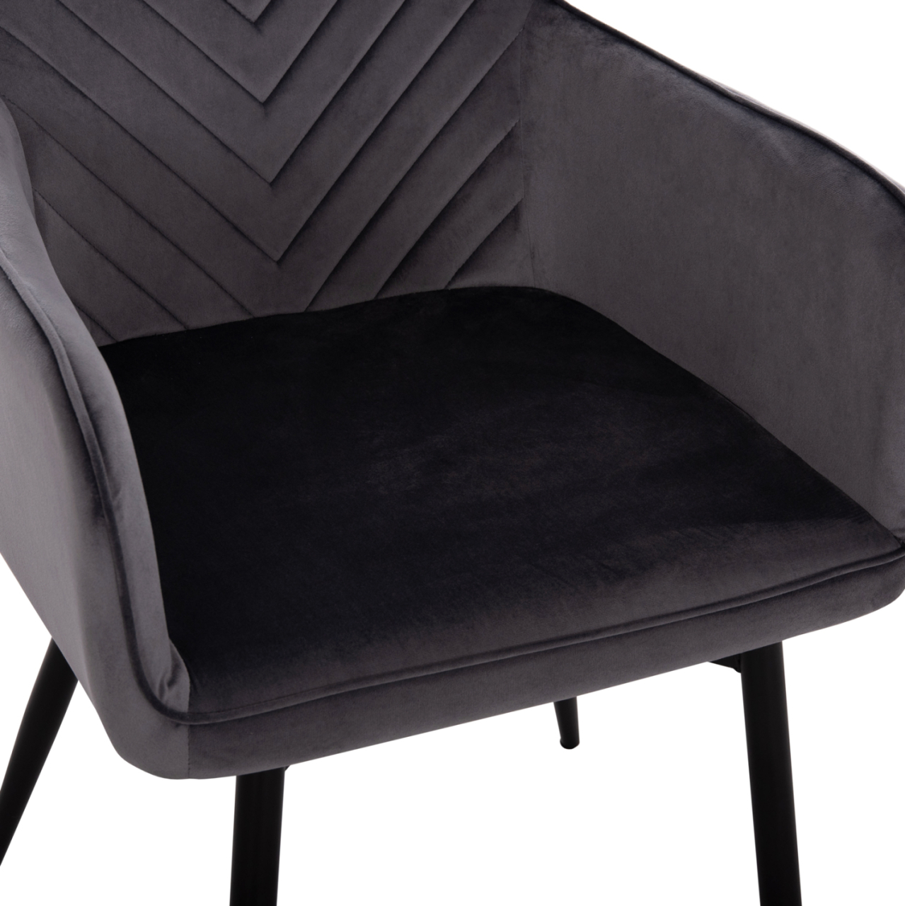 ARMCHAIR LATRELL HM8582.01 GREY VELVET and BLACK METAL LEGS 54x57x84Hcm. [8]