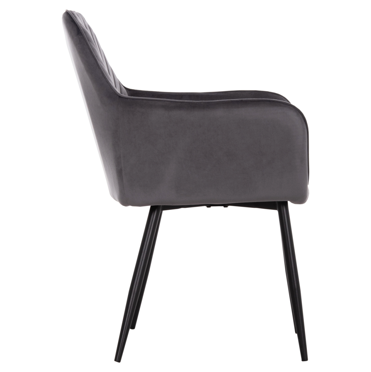 ARMCHAIR LATRELL HM8582.01 GREY VELVET and BLACK METAL LEGS 54x57x84Hcm. [4]
