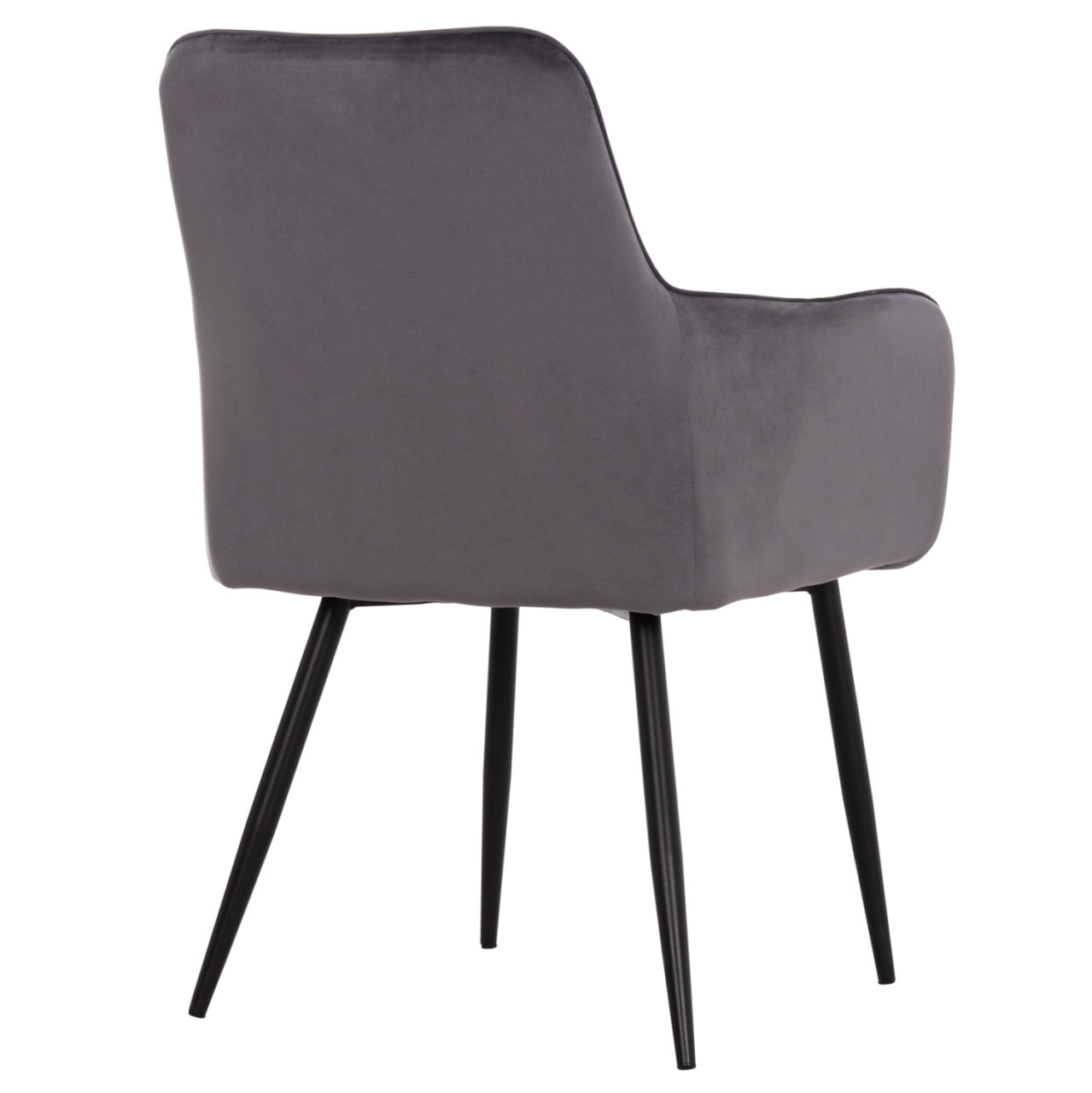 ARMCHAIR LATRELL HM8582.01 GREY VELVET and BLACK METAL LEGS 54x57x84Hcm. [5]