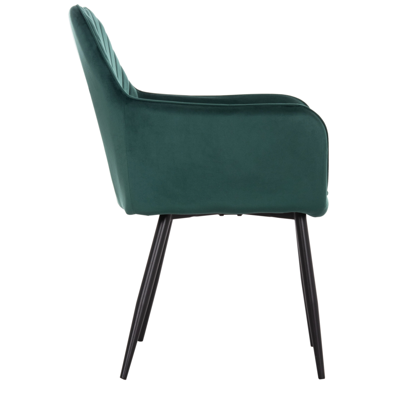 ARMCHAIR LATRELL HM8582.03 CYPRESS GREEN VELVET and BLACK METAL LEGS 54x57x84Hcm. [4]