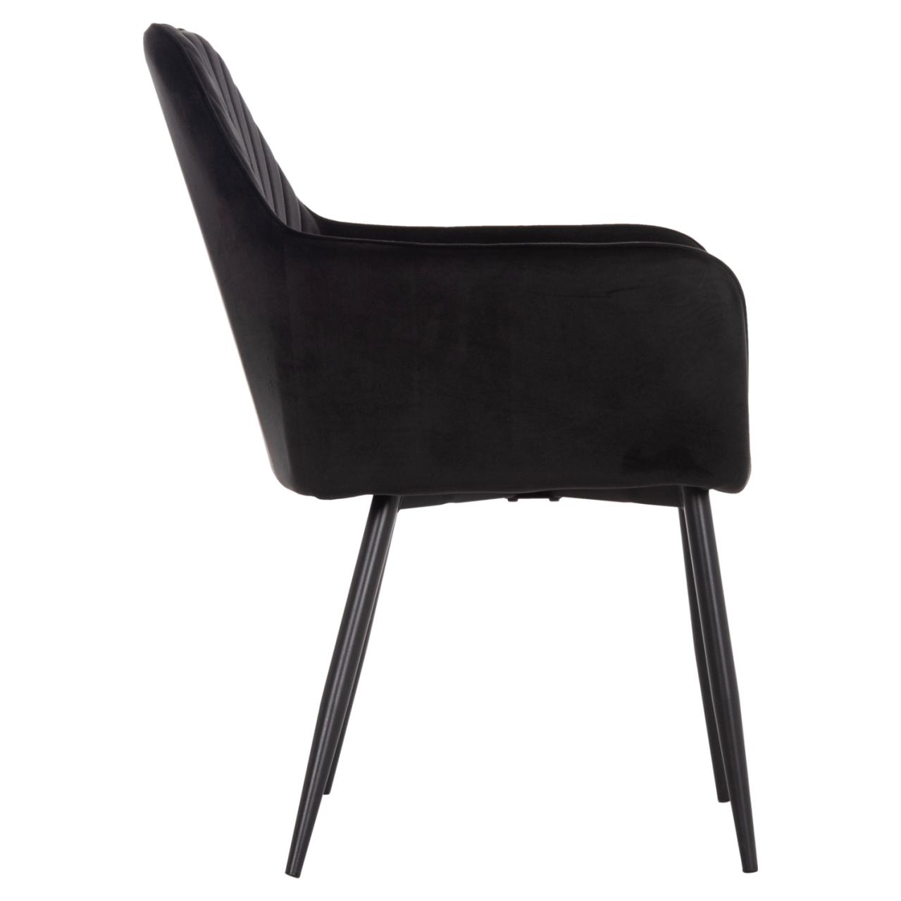 ARMCHAIR LATRELL HM8582.04 BLACK VELVET and BLACK METAL LEGS 54x57x84Hcm. [4]