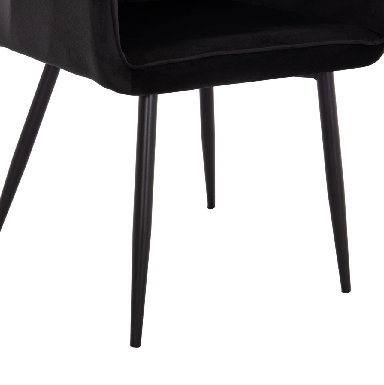 ARMCHAIR LATRELL HM8582.04 BLACK VELVET and BLACK METAL LEGS 54x57x84Hcm. [9]