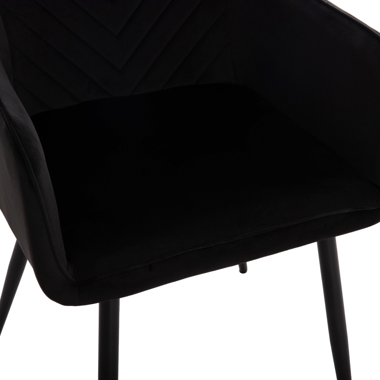 ARMCHAIR LATRELL HM8582.04 BLACK VELVET and BLACK METAL LEGS 54x57x84Hcm. [8]