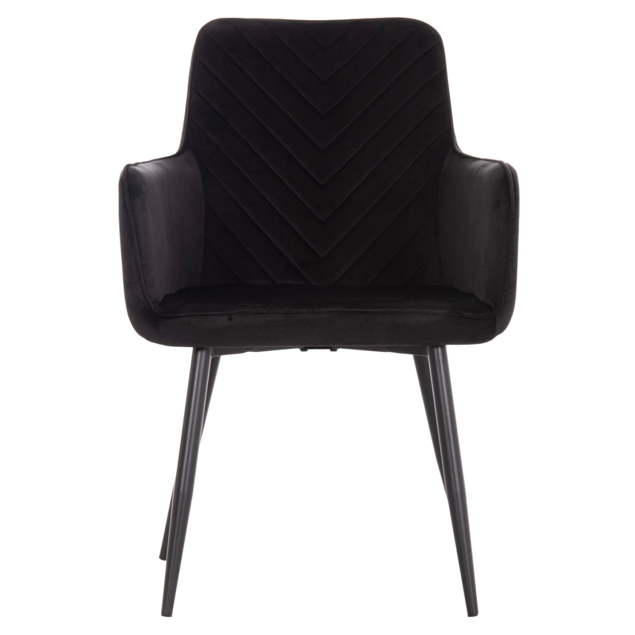 ARMCHAIR LATRELL HM8582.04 BLACK VELVET and BLACK METAL LEGS 54x57x84Hcm. [3]