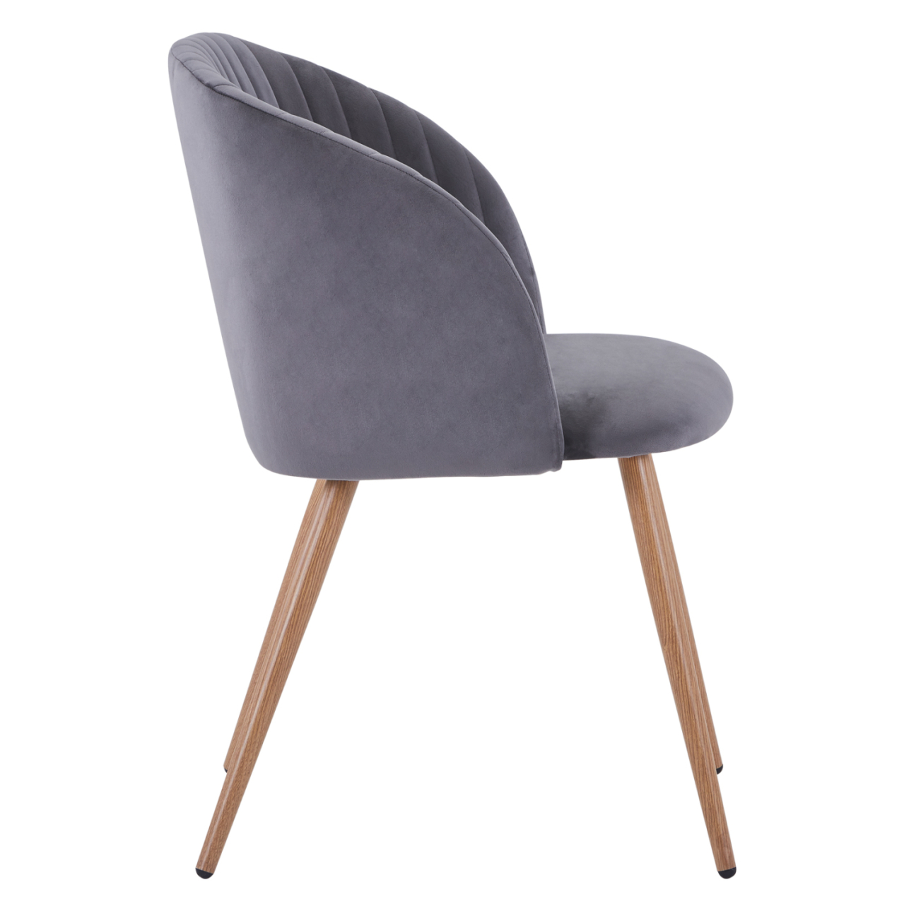 Armchair Leah with velvet grey and metallice legs HM8543.01 51x58x80 cm [4]
