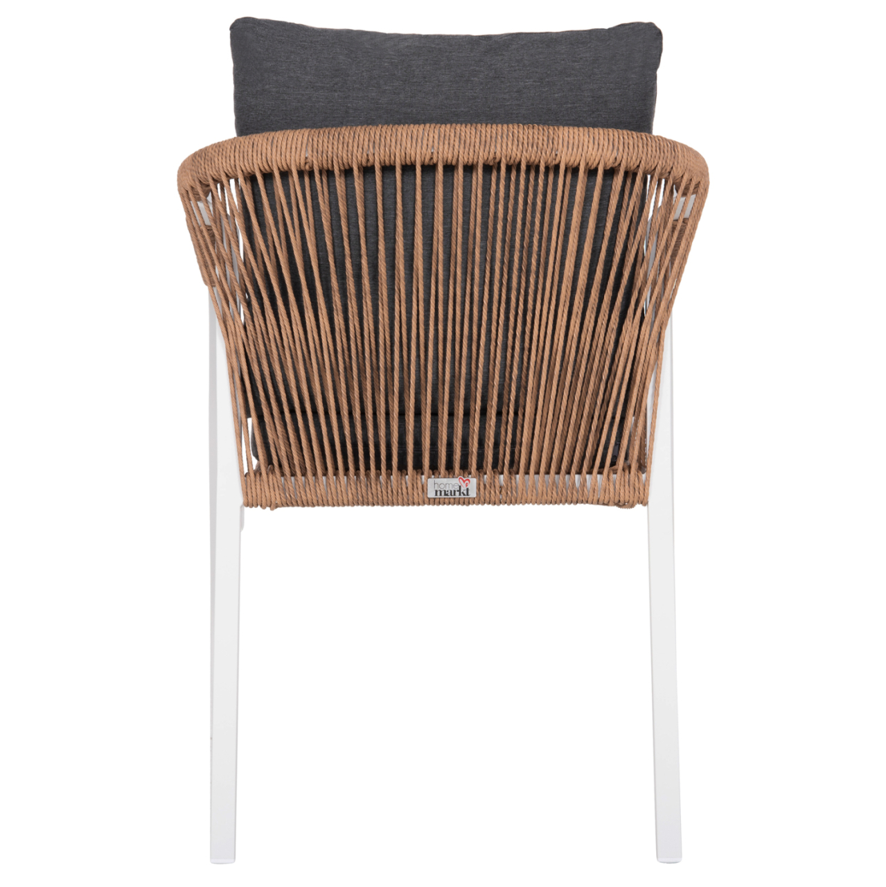 ARMCHAIR MAERLY HM6051.01 WHITE ALUMINUM-ANTHRACITE CUSHIONS-P.E.RATTAN IN LIGHT BROWN 55,5x62,5x85Hcm. [6]