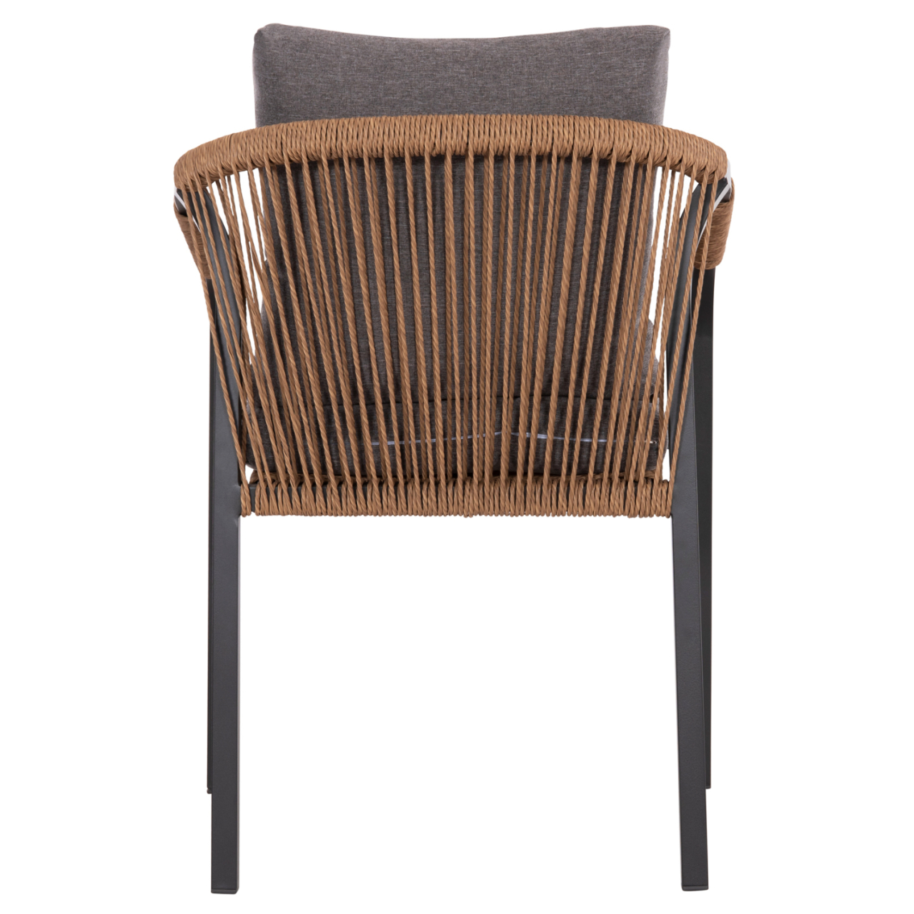 ARMCHAIR MAERLY HM6051.13 ANTHRACITE ALUMINUM AND CUSHIONS-P.E.RATTAN IN LIGHT BROWN 57x60x84Hcm. [6]