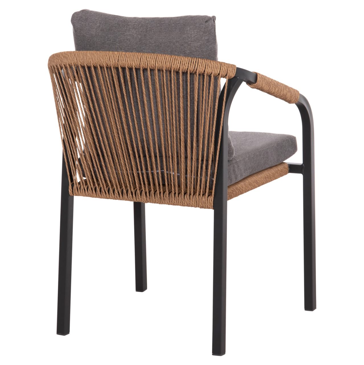 ARMCHAIR MAERLY HM6051.13 ANTHRACITE ALUMINUM AND CUSHIONS-P.E.RATTAN IN LIGHT BROWN 57x60x84Hcm. [5]