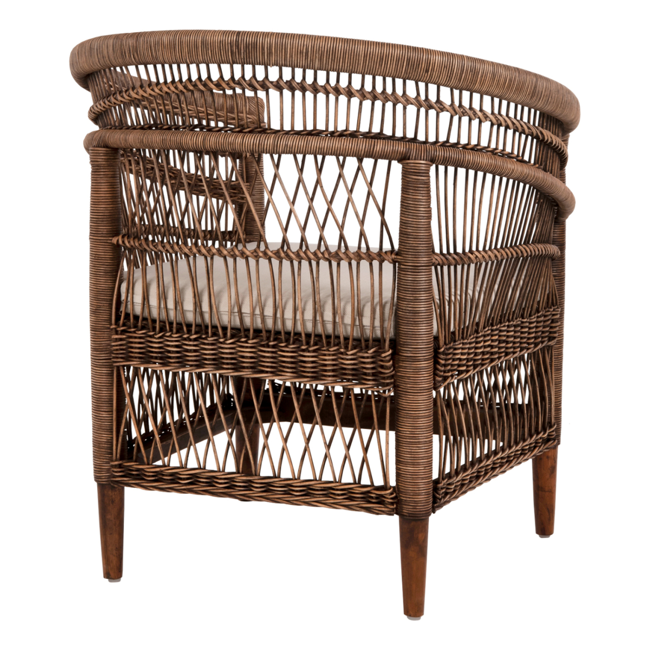 ARMCHAIR MALAWI HM9635.01 MAHOGANY WOOD WITH RATTAN IN BROWN--B'RATED 80x70x86Hcm. [5]