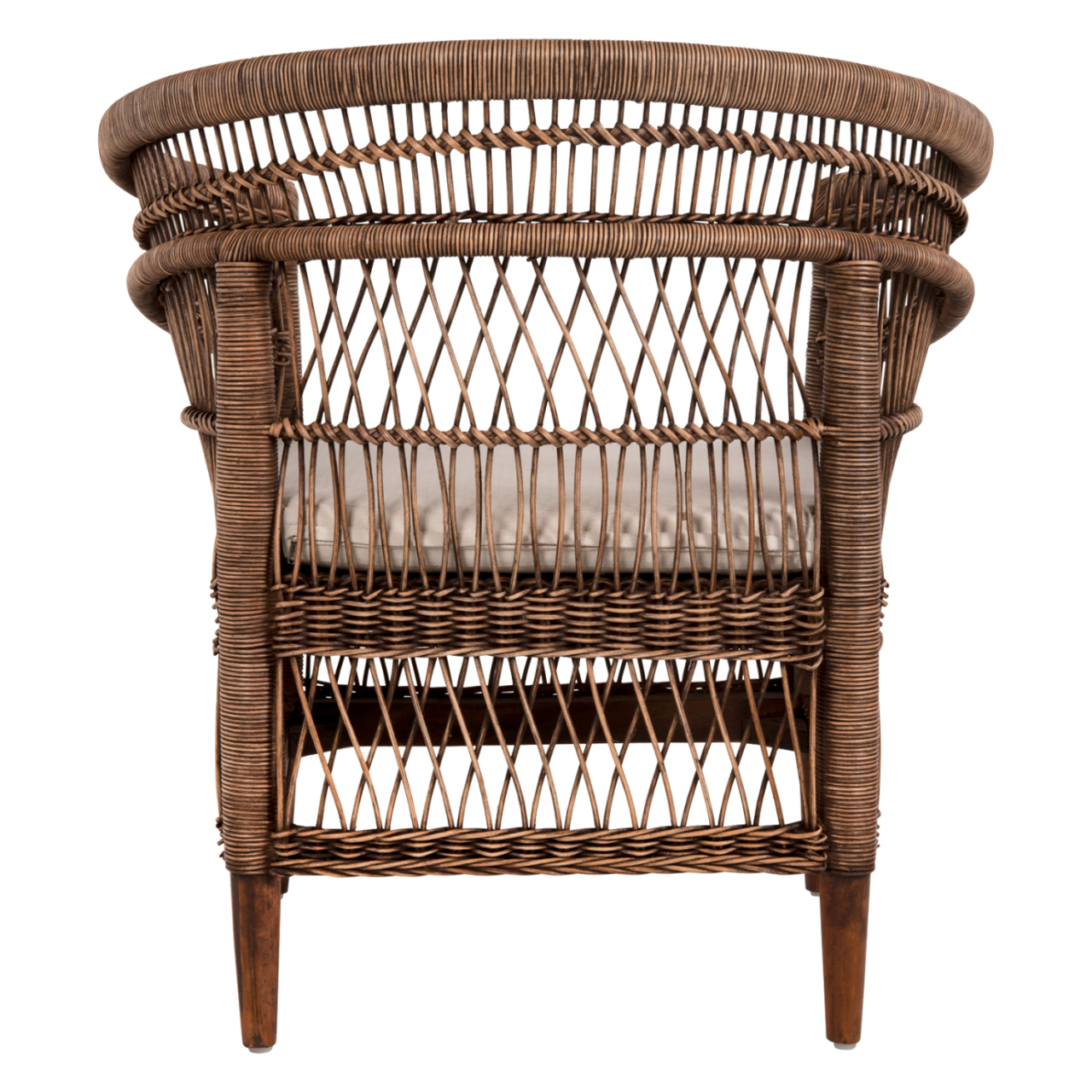 ARMCHAIR MALAWI HM9635.01 MAHOGANY WOOD WITH RATTAN IN BROWN--B'RATED 80x70x86Hcm. [6]