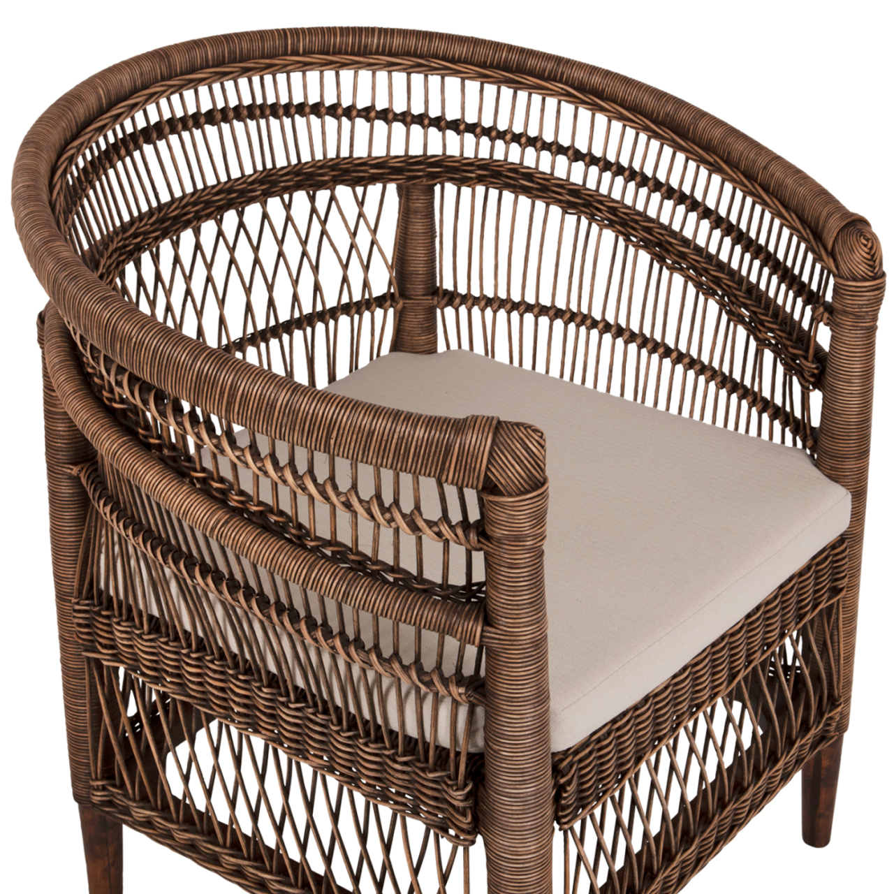 ARMCHAIR MALAWI HM9635.01 MAHOGANY WOOD WITH RATTAN IN BROWN--B'RATED 80x70x86Hcm. [8]