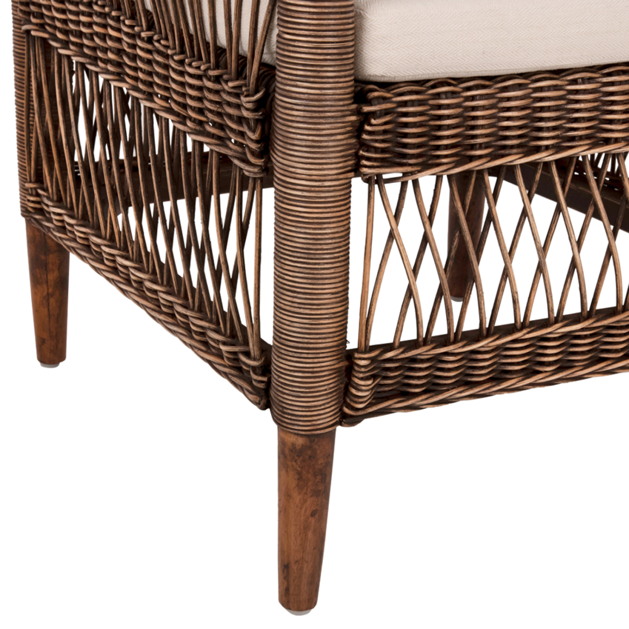 ARMCHAIR MALAWI HM9635.01 MAHOGANY WOOD WITH RATTAN IN BROWN--B'RATED 80x70x86Hcm. [10]