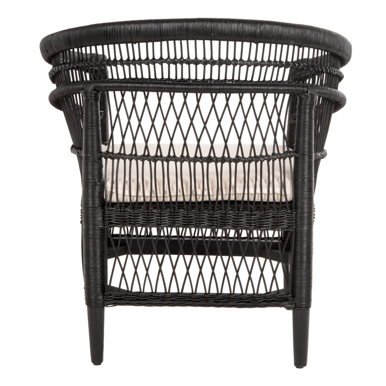 ARMCHAIR MALAWI HM9635.03 MAHOGANY WOOD WITH RATTAN IN BLACK--B'RATED 80x70x86Hcm. [6]