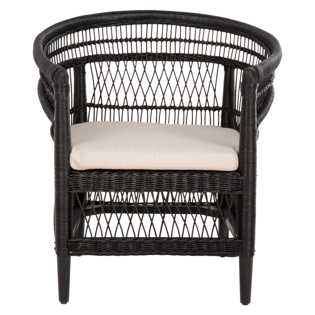 ARMCHAIR MALAWI HM9635.03 MAHOGANY WOOD WITH RATTAN IN BLACK--B'RATED 80x70x86Hcm. [3]