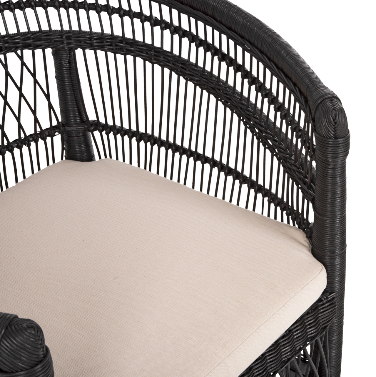 ARMCHAIR MALAWI HM9635.03 MAHOGANY WOOD WITH RATTAN IN BLACK--B'RATED 80x70x86Hcm. [9]