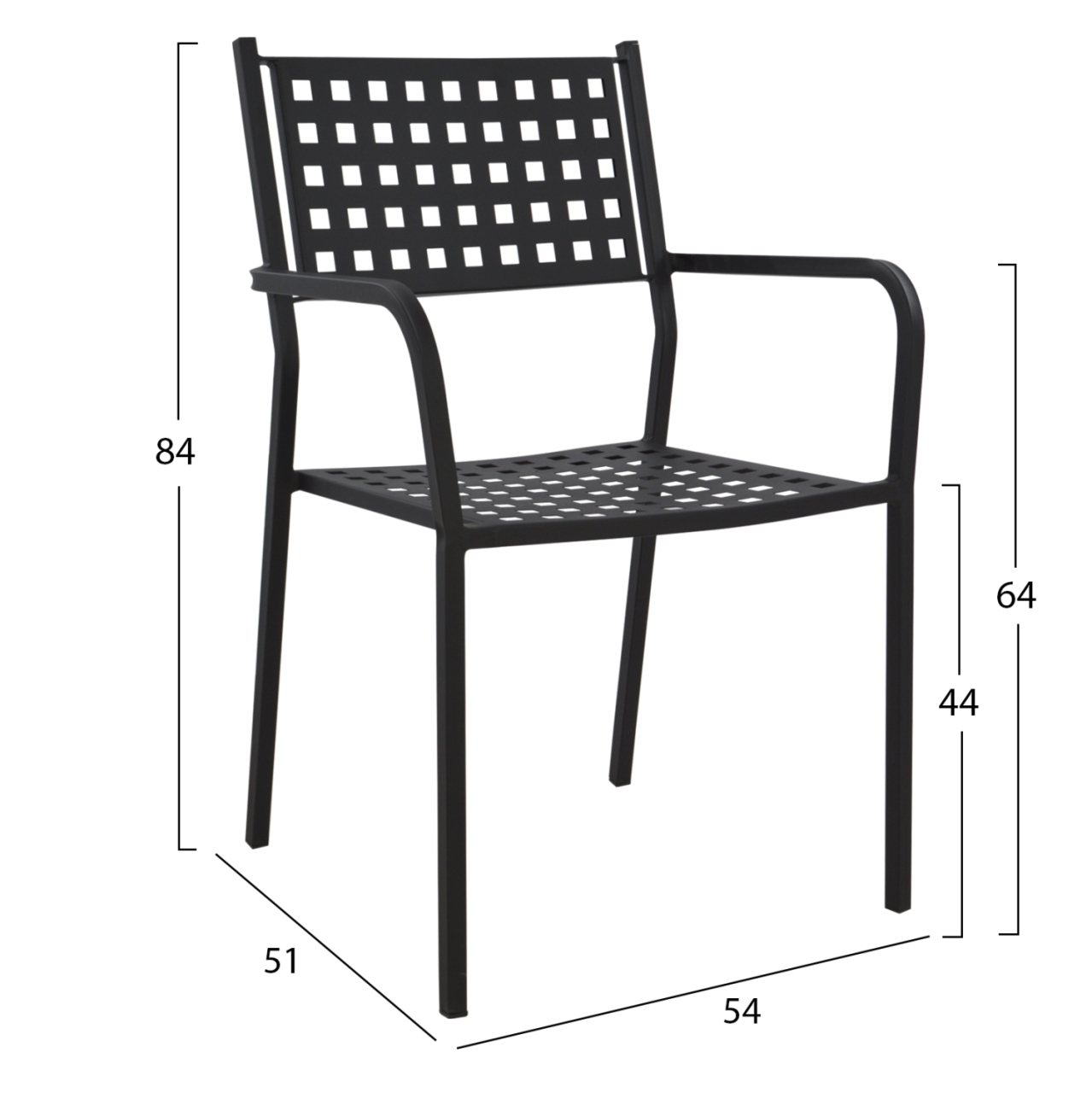Armchair Metallic HM5031.01 Zeta in black matte 54x51x84Hcm [2]