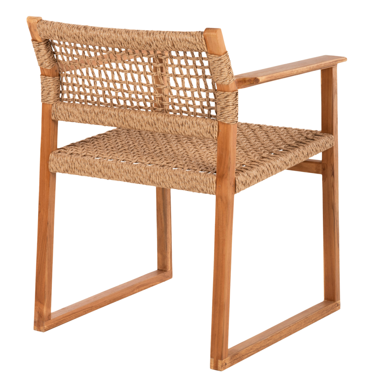 ARMCHAIR NARLEY HM9824 TEAK WOOD-SYNTHETIC ROPE IN NATURAL COLOR 60.5x52x76Hcm. [5]