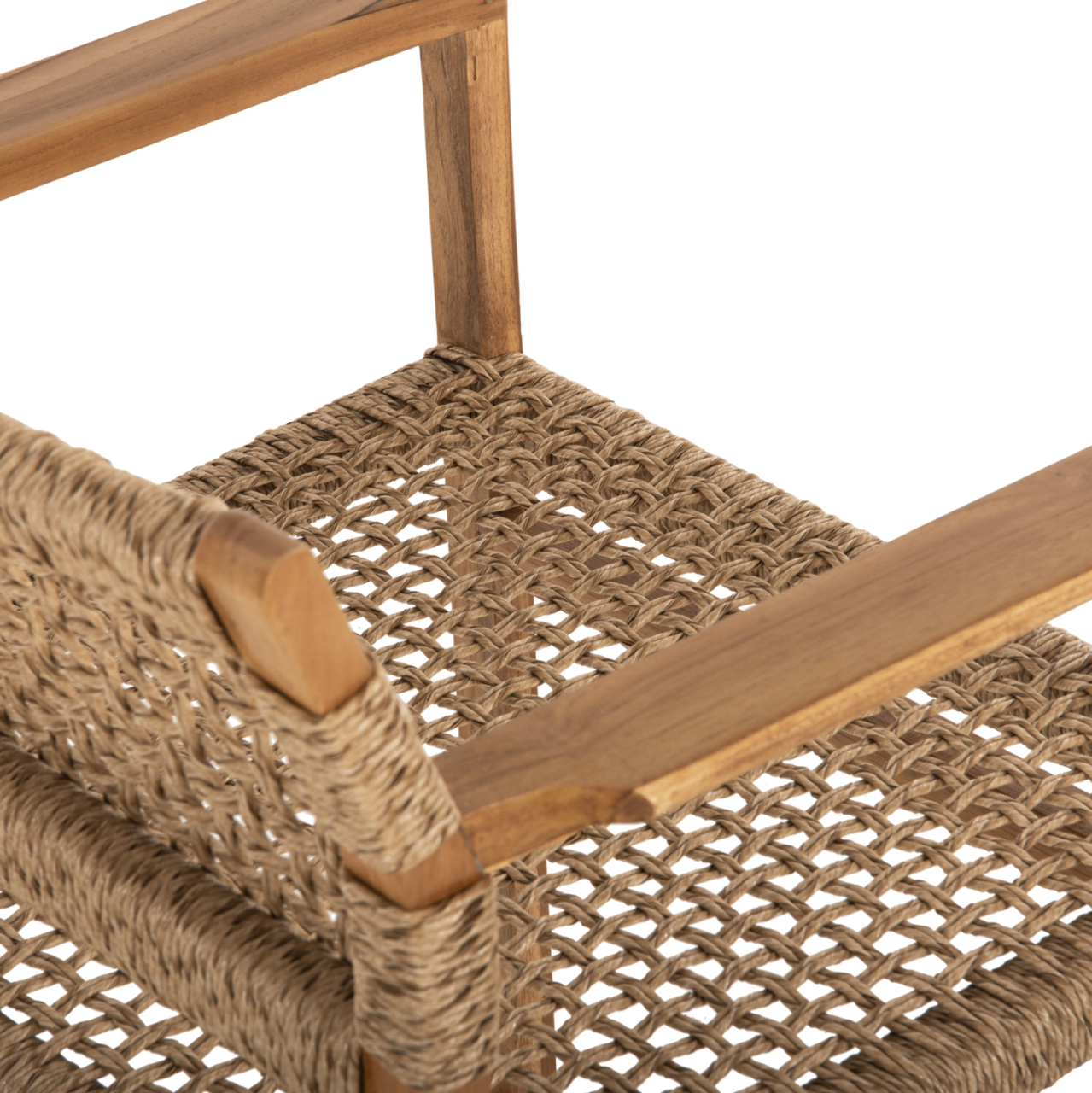 ARMCHAIR NARLEY HM9824 TEAK WOOD-SYNTHETIC ROPE IN NATURAL COLOR 60.5x52x76Hcm. [9]