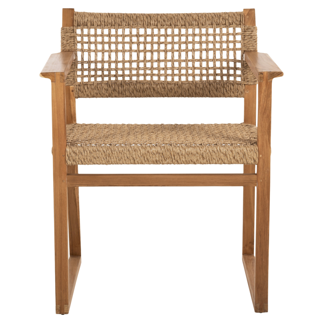 ARMCHAIR NARLEY HM9824 TEAK WOOD-SYNTHETIC ROPE IN NATURAL COLOR 60.5x52x76Hcm. [3]