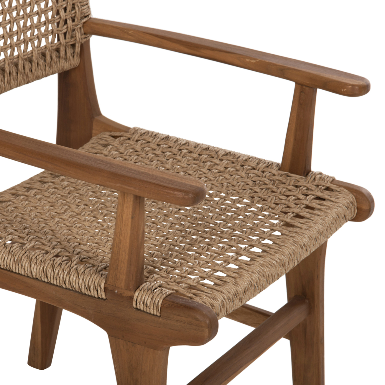 ARMCHAIR NESHA ΗΜ9385.11 SOLID TEAK NATURAL COLOR KNITTED RATTAN ROPE 57.5x59x90Hcm. [8]