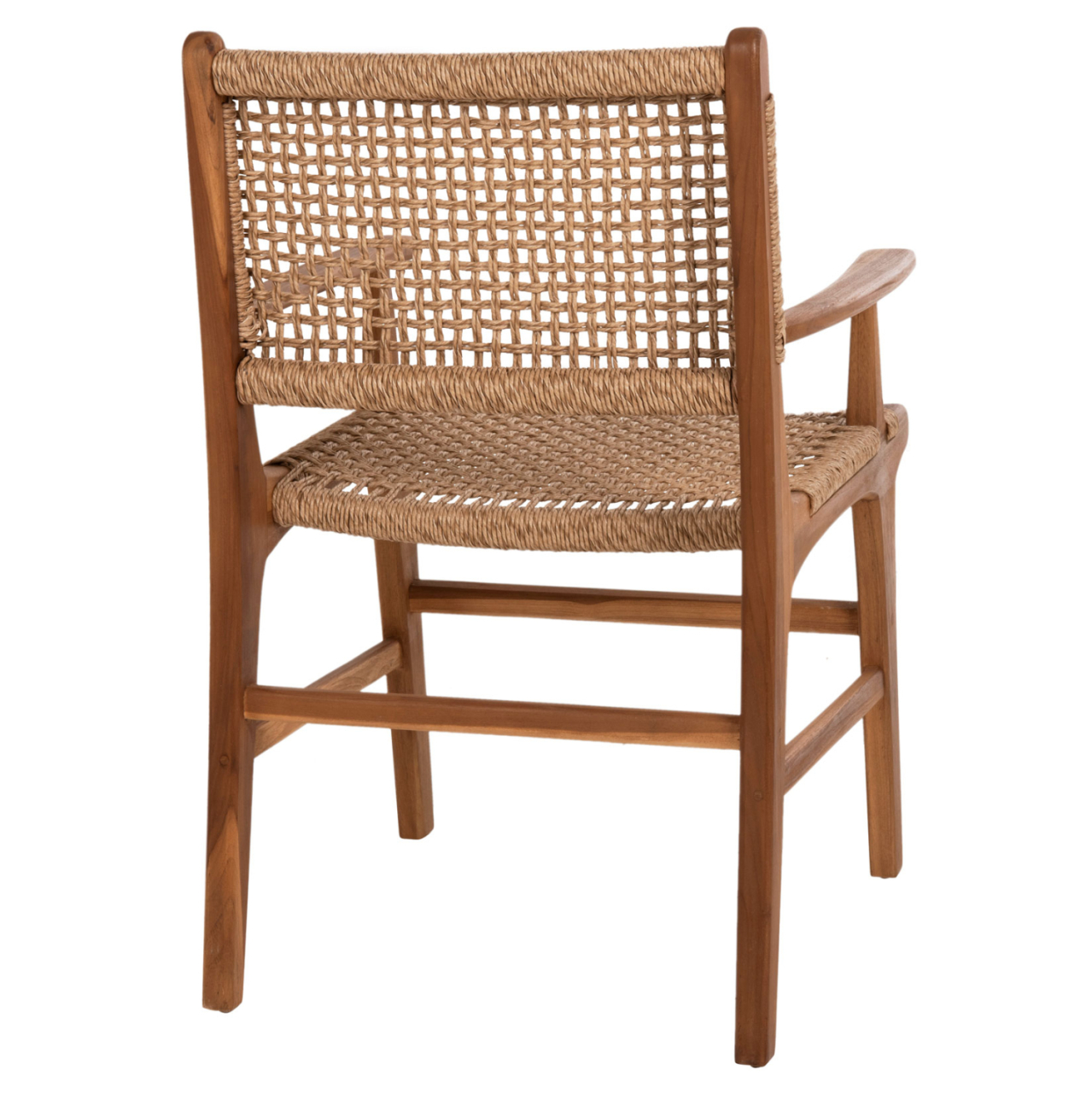 ARMCHAIR NESHA ΗΜ9385.11 SOLID TEAK NATURAL COLOR KNITTED RATTAN ROPE 57.5x59x90Hcm. [5]