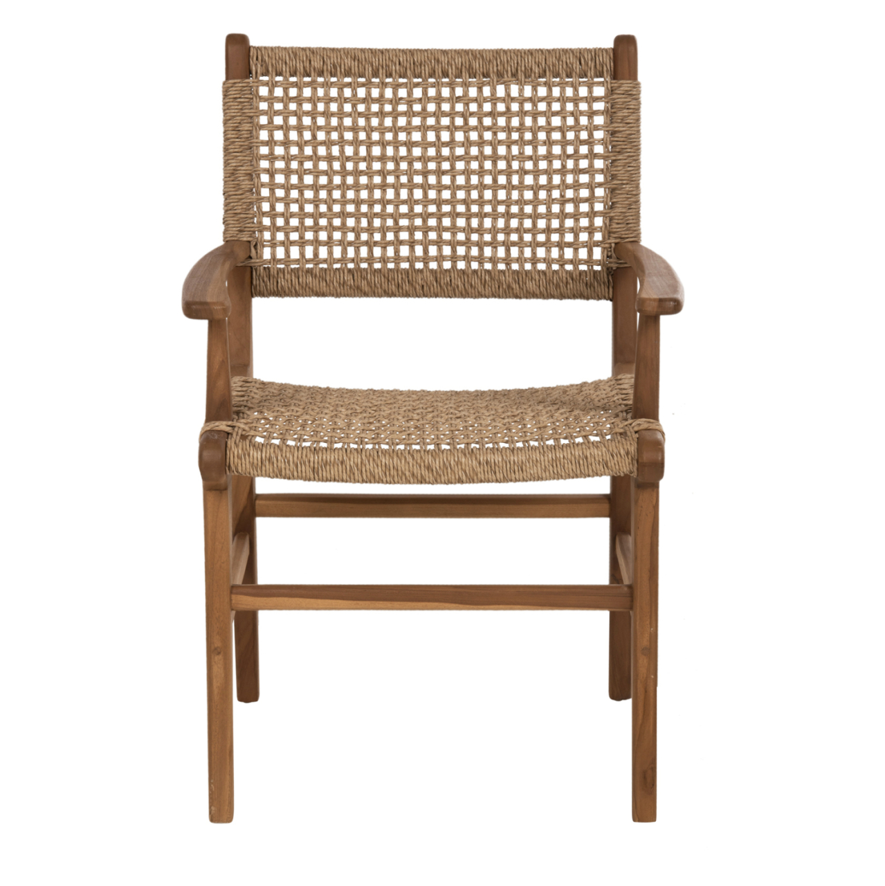 ARMCHAIR NESHA ΗΜ9385.11 SOLID TEAK NATURAL COLOR KNITTED RATTAN ROPE 57.5x59x90Hcm. [3]