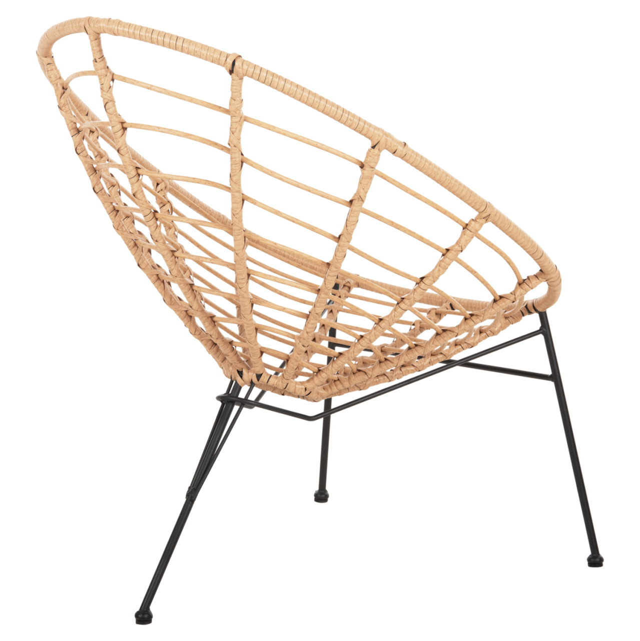 ARMCHAIR NEST-TYPE ALLEGRA HM5458.11 BLACK METAL-WICKER IN BEIGE 73x78x88H cm. [5]