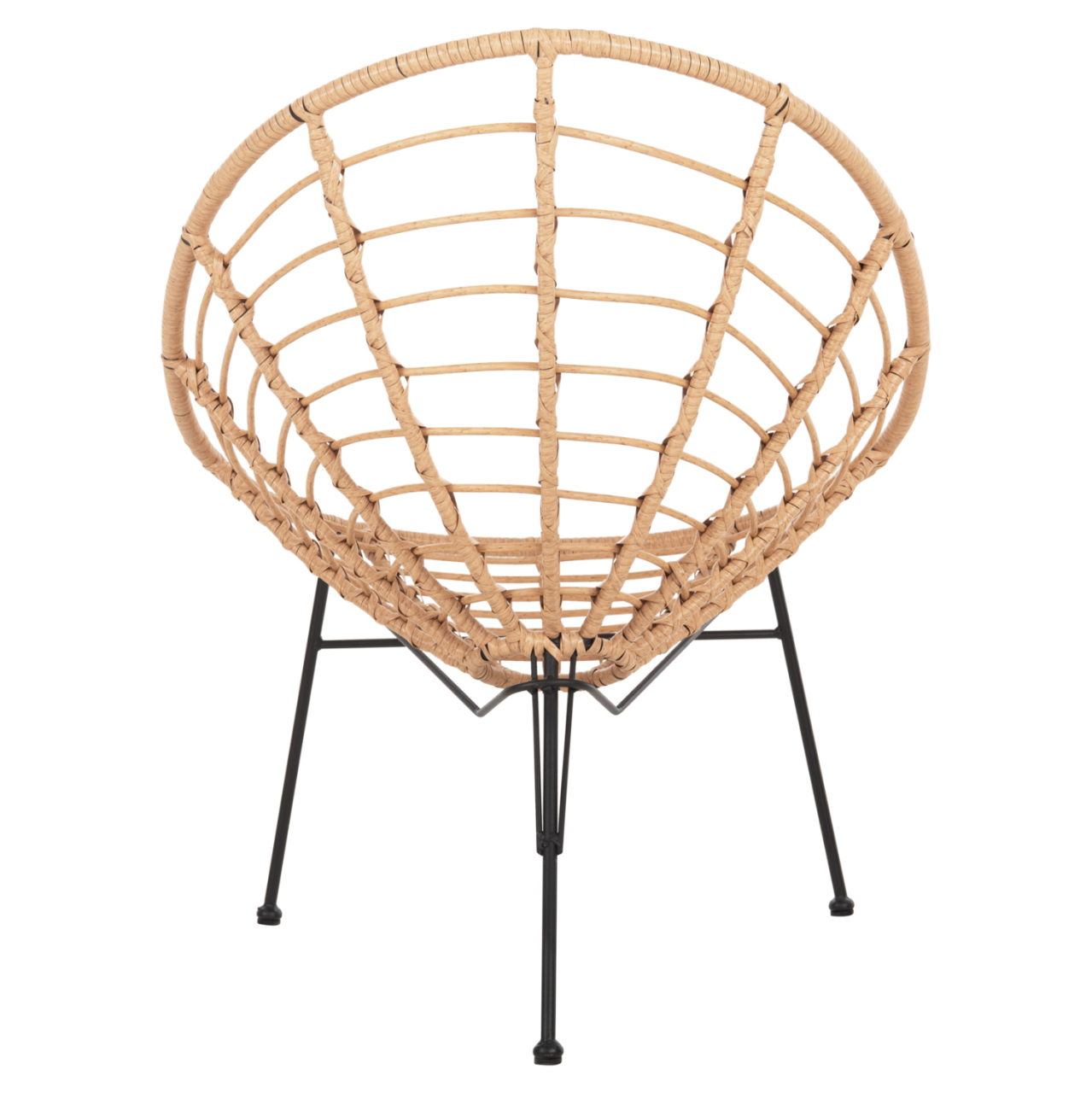 ARMCHAIR NEST-TYPE ALLEGRA HM5458.11 BLACK METAL-WICKER IN BEIGE 73x78x88H cm. [6]