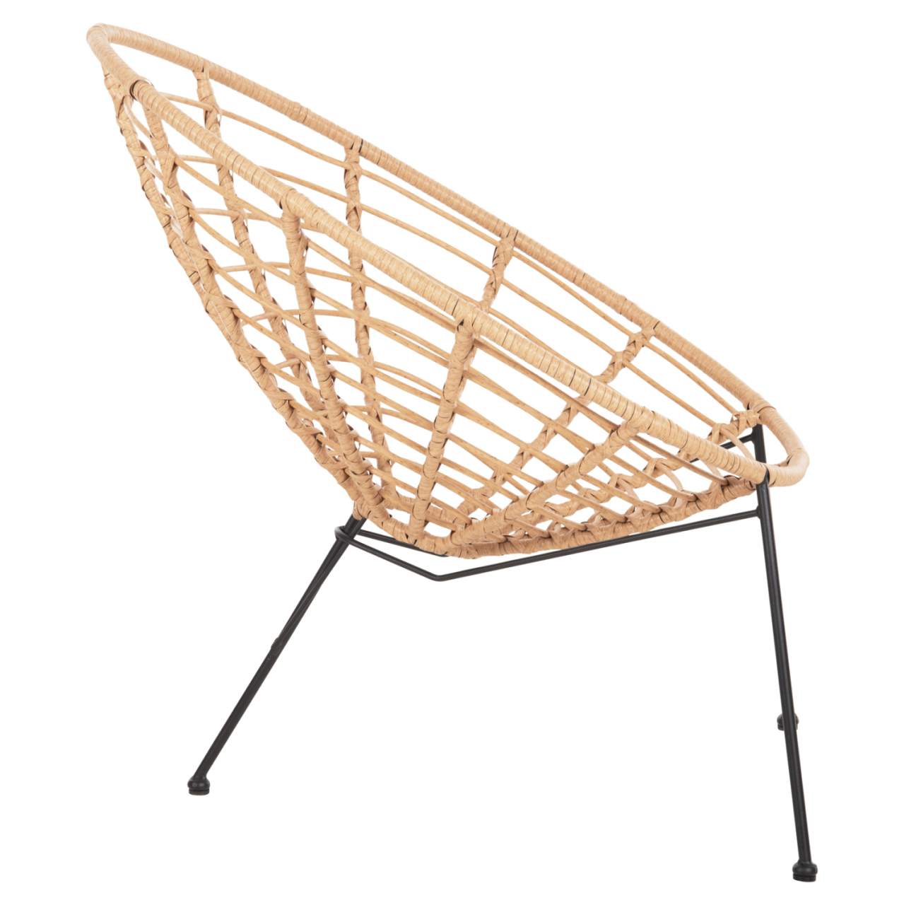 ARMCHAIR NEST-TYPE ALLEGRA HM5458.11 BLACK METAL-WICKER IN BEIGE 73x78x88H cm. [4]