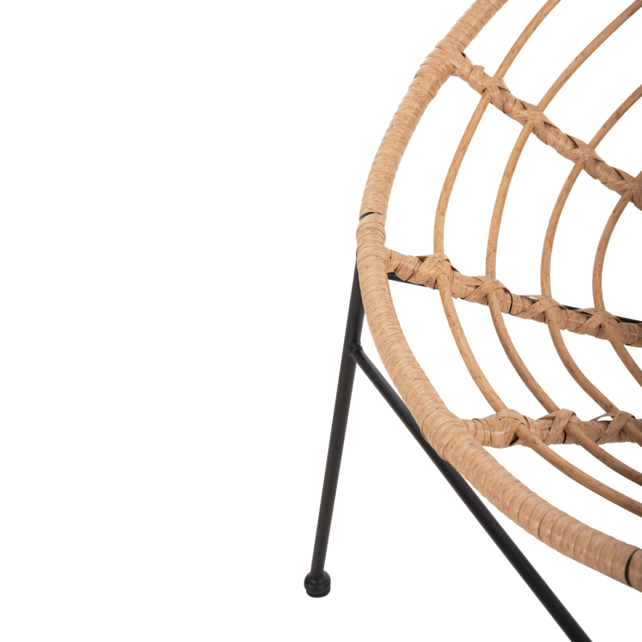 ARMCHAIR NEST-TYPE ALLEGRA HM5458.11 BLACK METAL-WICKER IN BEIGE 73x78x88H cm. [9]