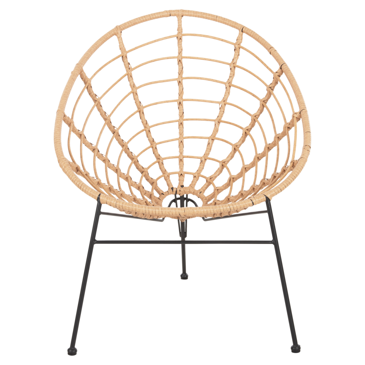 ARMCHAIR NEST-TYPE ALLEGRA HM5458.11 BLACK METAL-WICKER IN BEIGE 73x78x88H cm. [3]