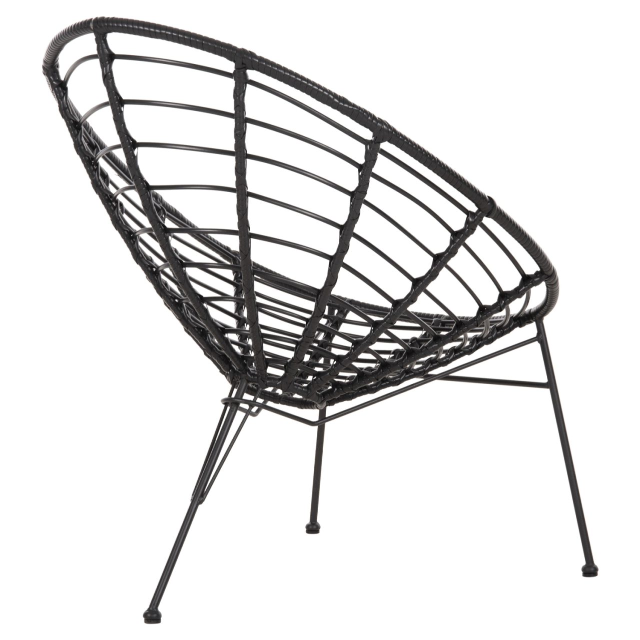 ARMCHAIR NEST-TYPE ALLEGRA HM5458.12 BLACK METAL-WICKER IN BLACK 73x78x88H cm. [5]