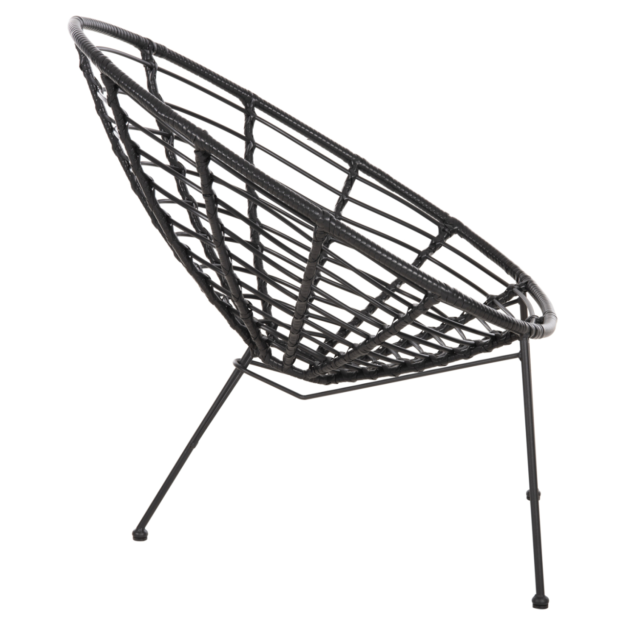 ARMCHAIR NEST-TYPE ALLEGRA HM5458.12 BLACK METAL-WICKER IN BLACK 73x78x88H cm. [4]