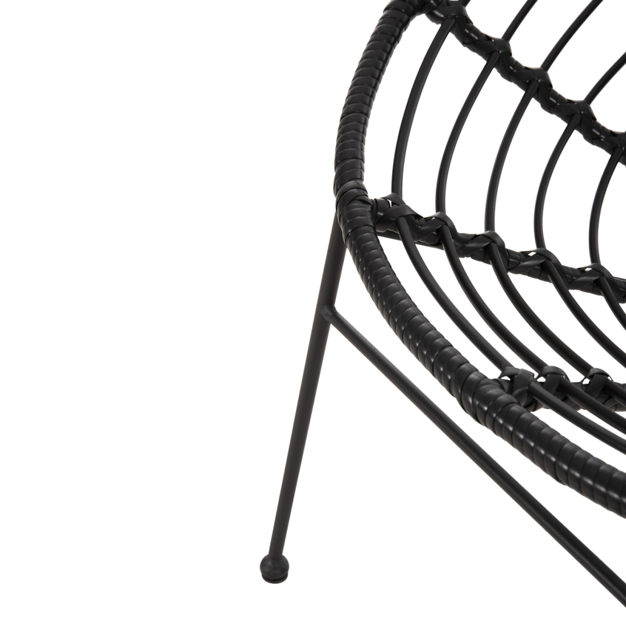 ARMCHAIR NEST-TYPE ALLEGRA HM5458.12 BLACK METAL-WICKER IN BLACK 73x78x88H cm. [9]