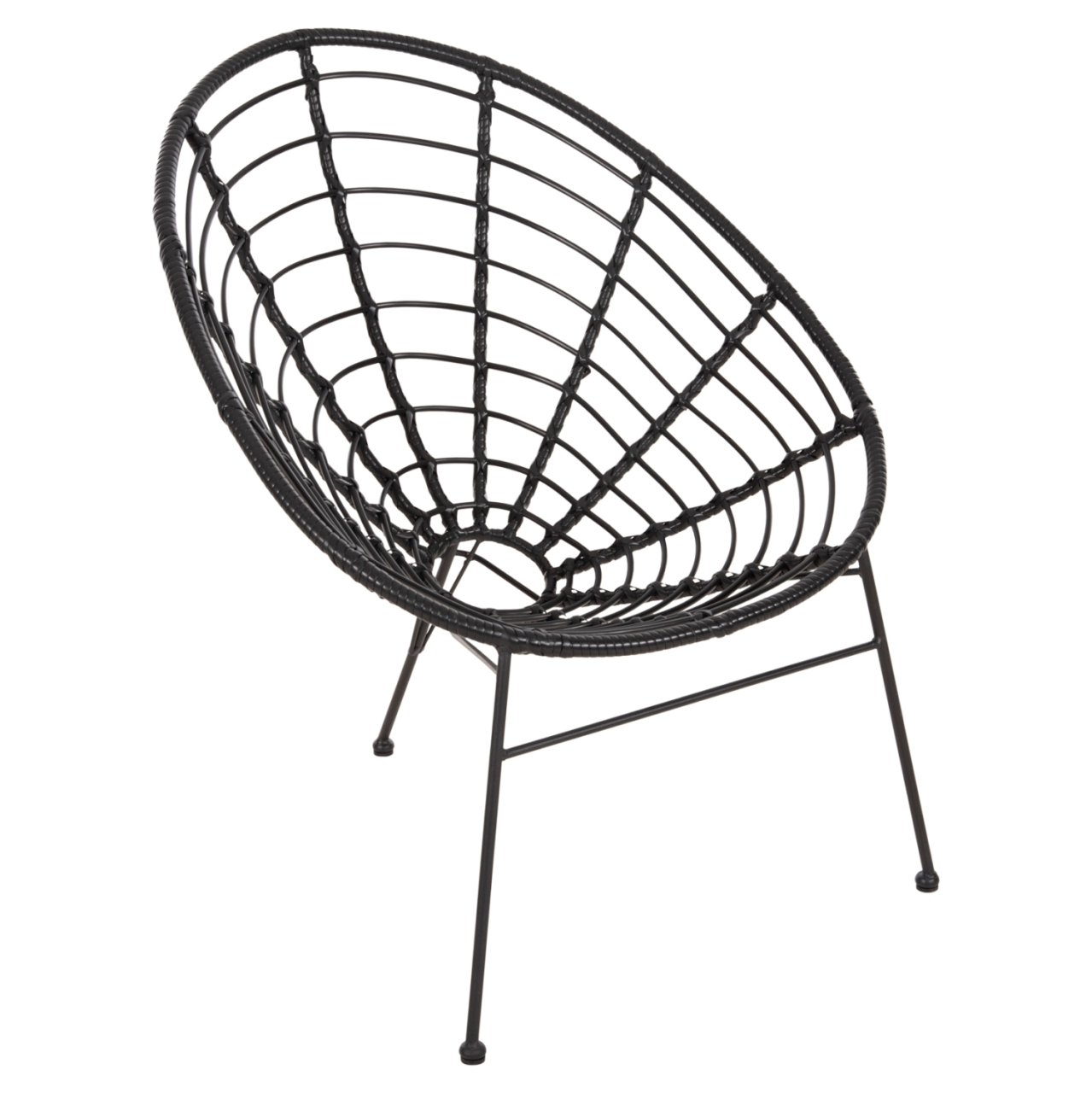 ARMCHAIR NEST-TYPE ALLEGRA HM5458.12 BLACK METAL-WICKER IN BLACK 73x78x88H cm. [1]