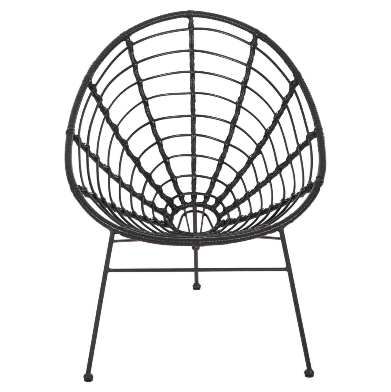 ARMCHAIR NEST-TYPE ALLEGRA HM5458.12 BLACK METAL-WICKER IN BLACK 73x78x88H cm. [3]