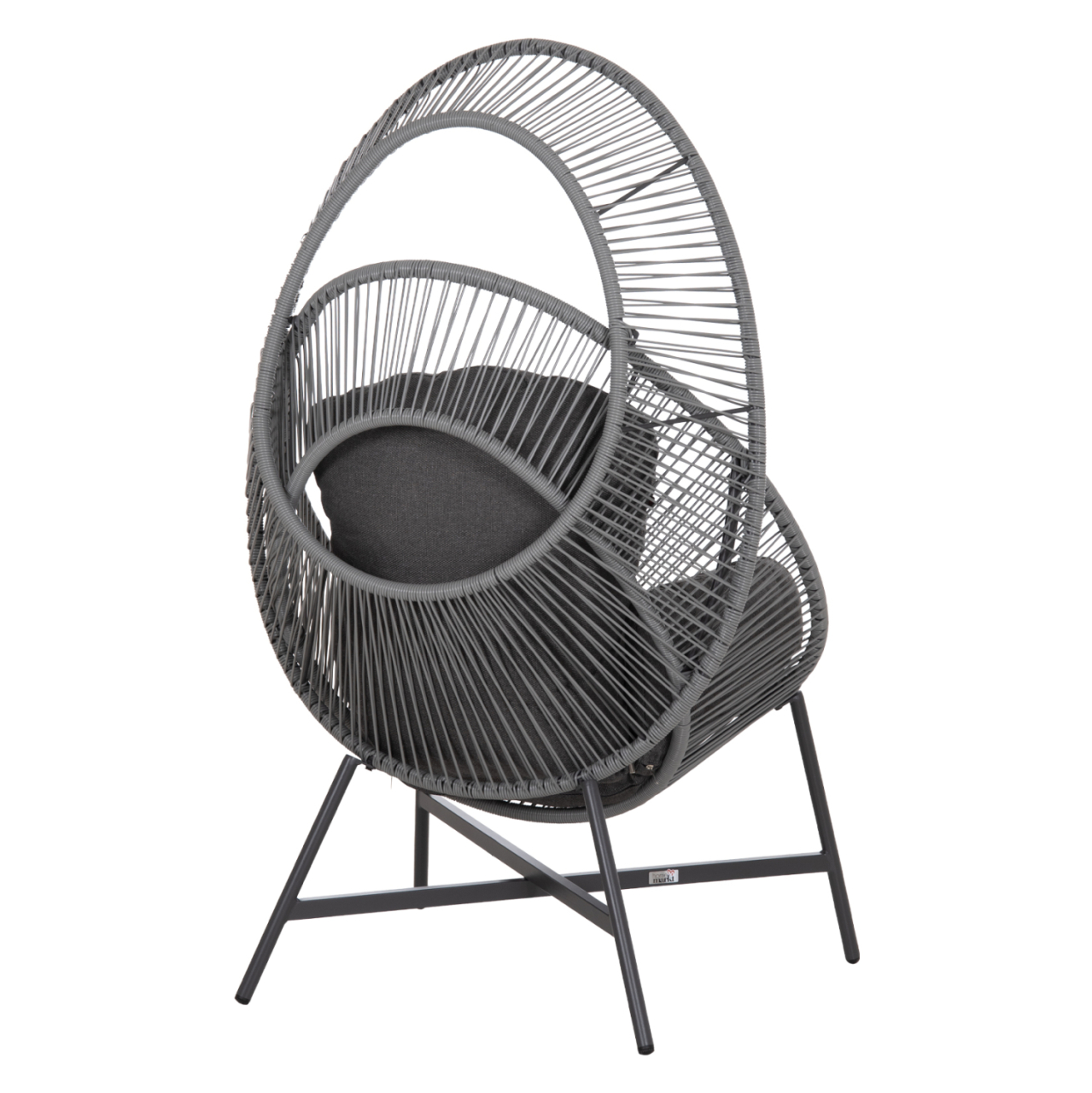 ARMCHAIR NEST-TYPE RULER HM6506.01 GREY STEEL-P.E.RATTAN-CUSHIONS 90x85x154Hcm [5]