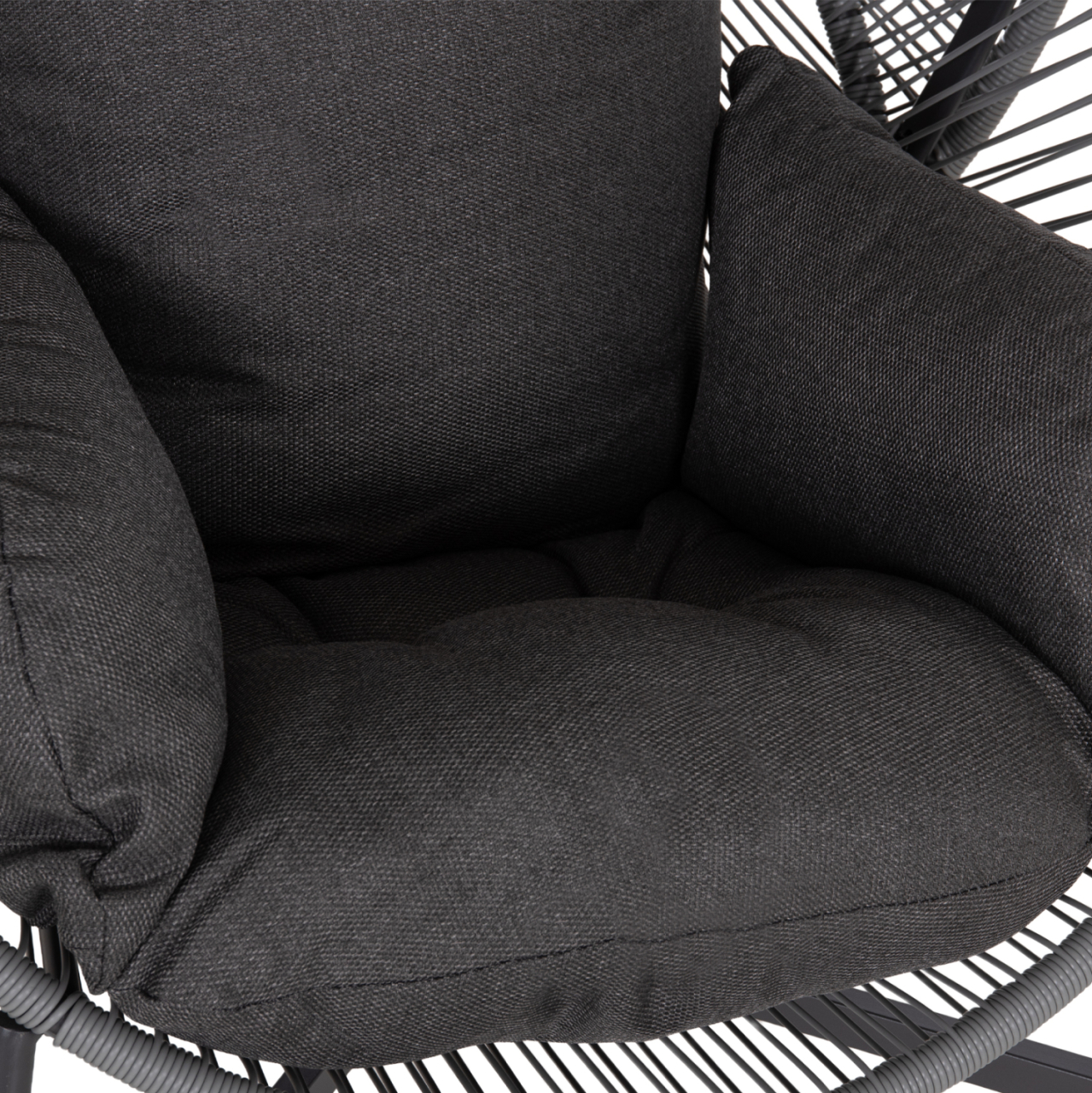 ARMCHAIR NEST-TYPE RULER HM6506.01 GREY STEEL-P.E.RATTAN-CUSHIONS 90x85x154Hcm [9]