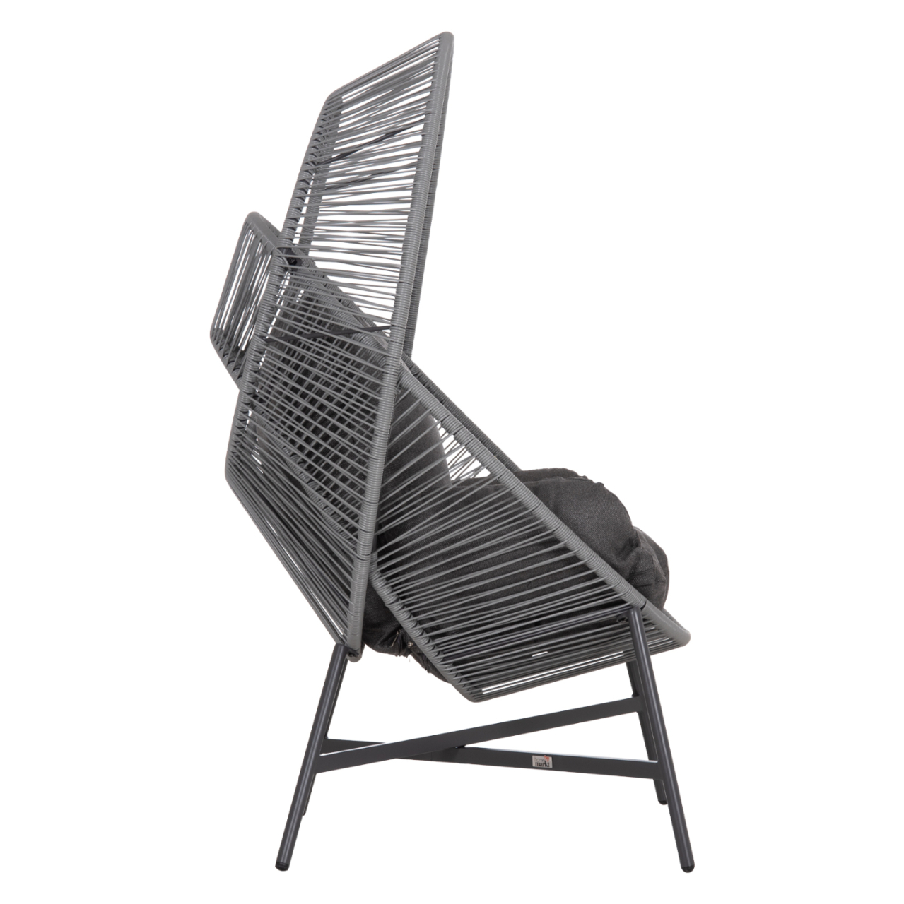 ARMCHAIR NEST-TYPE RULER HM6506.01 GREY STEEL-P.E.RATTAN-CUSHIONS 90x85x154Hcm [4]