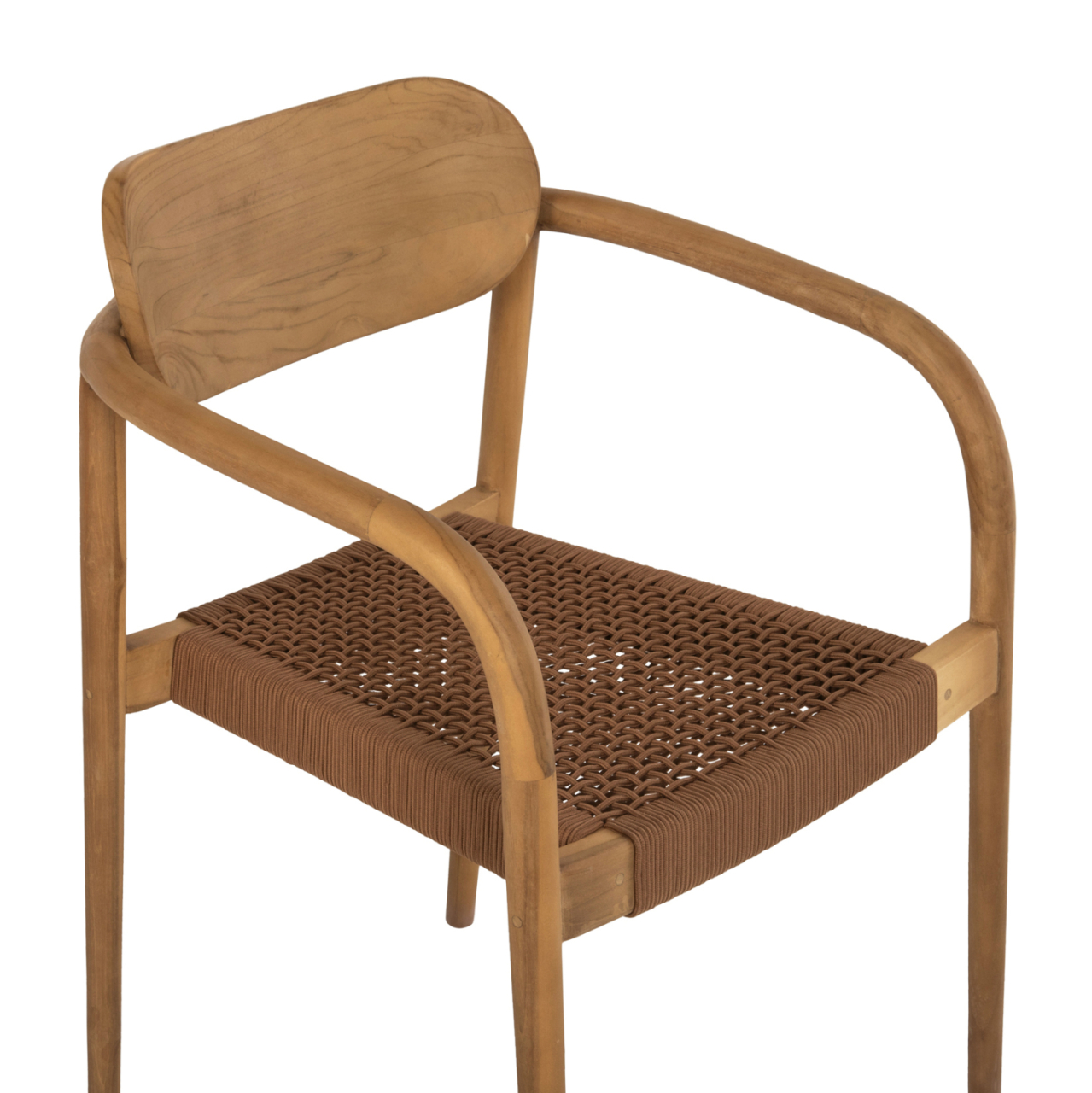 ARMCHAIR OSLO HM9636.01 TEAK WOOD IN NATURAL and ROPE--B'RATED 55x54x80Hcm. [9]