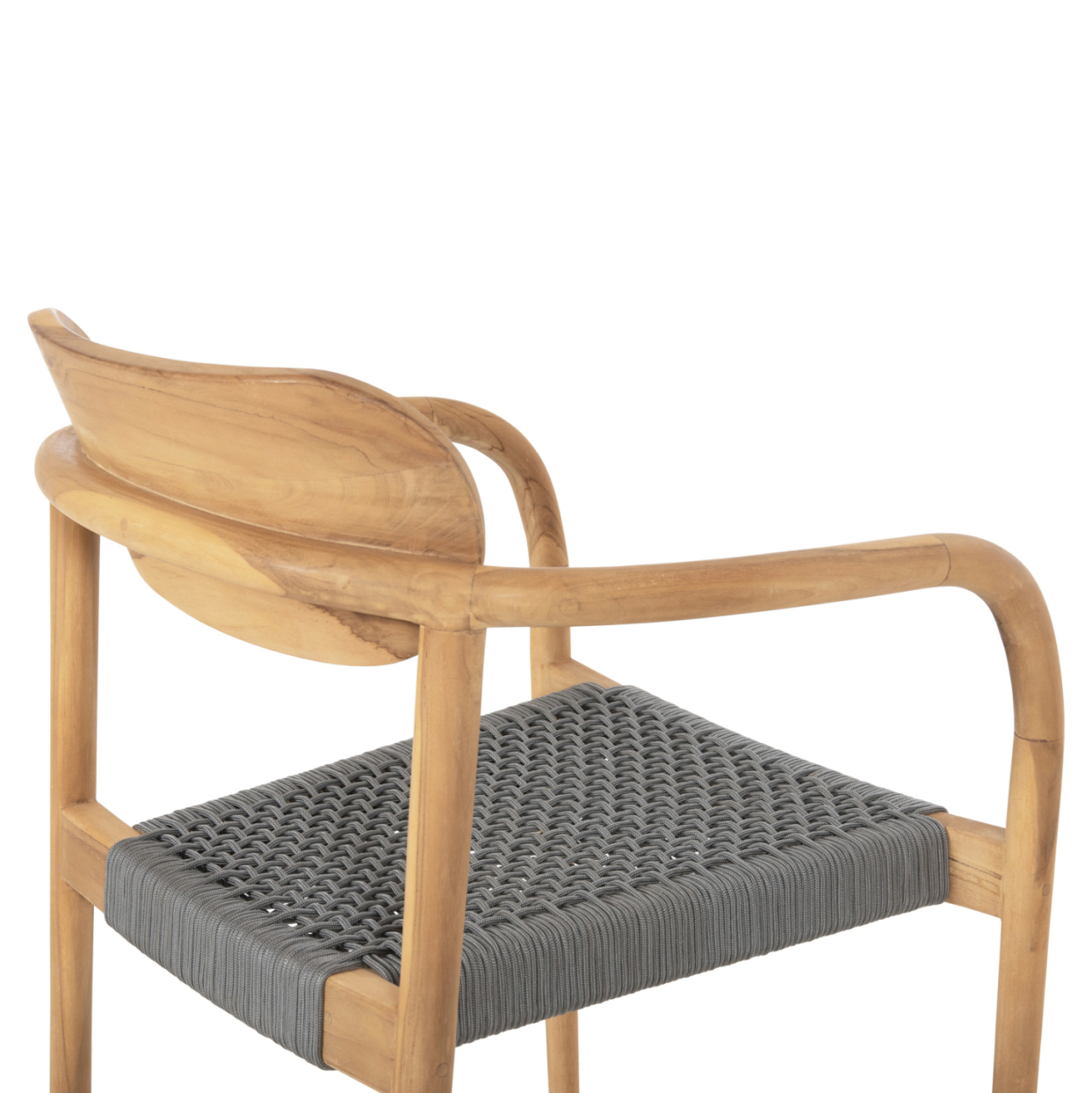 ARMCHAIR OSLO HM9636.08 TEAK WOOD IN NATURAL and ROPE--B'RATED 55x54x80Hcm. [9]