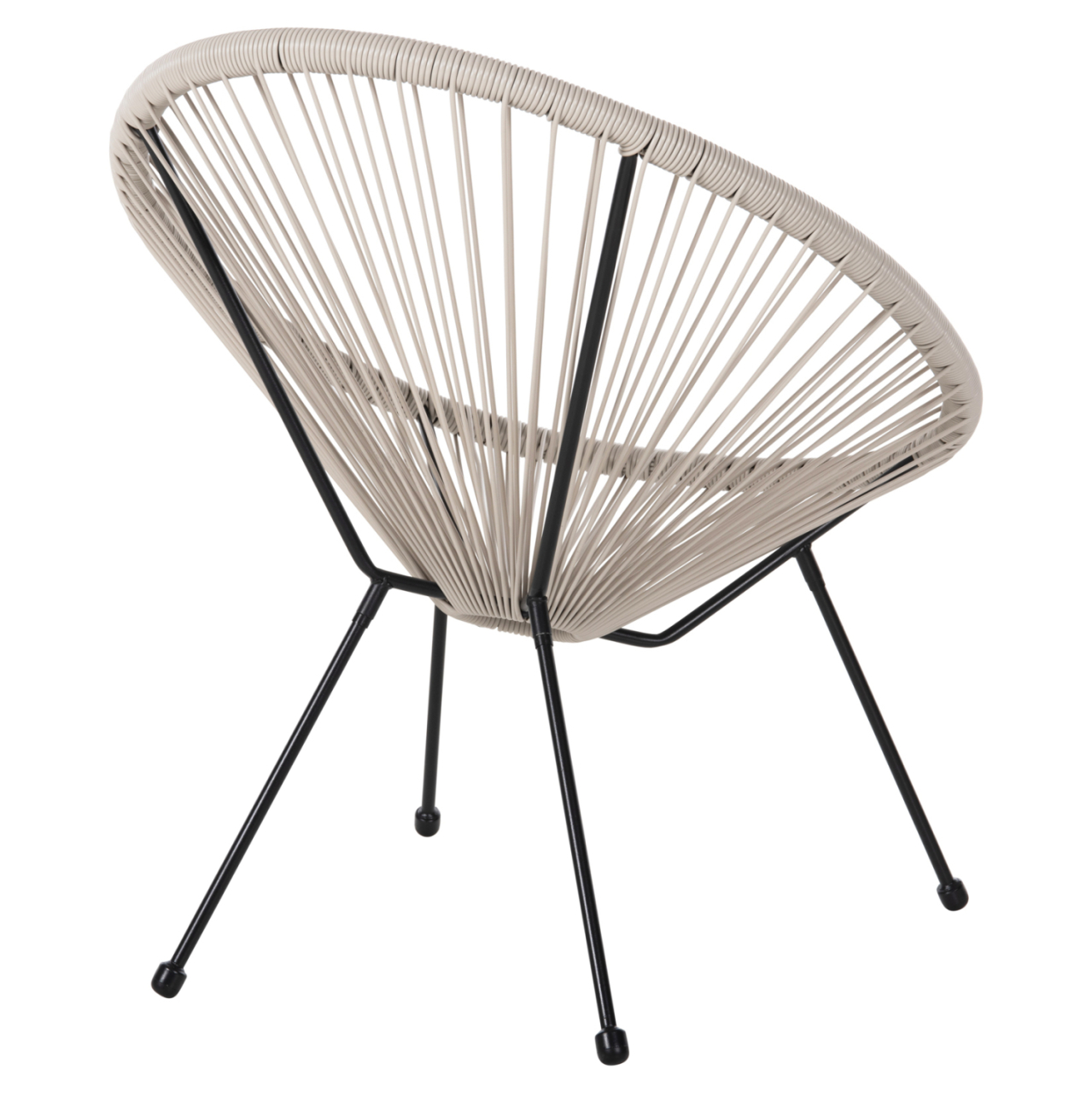 ARMCHAIR OUTDOOR NEST-TYPE ACAPULCO HM5872.03 BLACK METAL-SYNTHETIC RATTAN IN ECRU 71x72x80Hcm. [5]