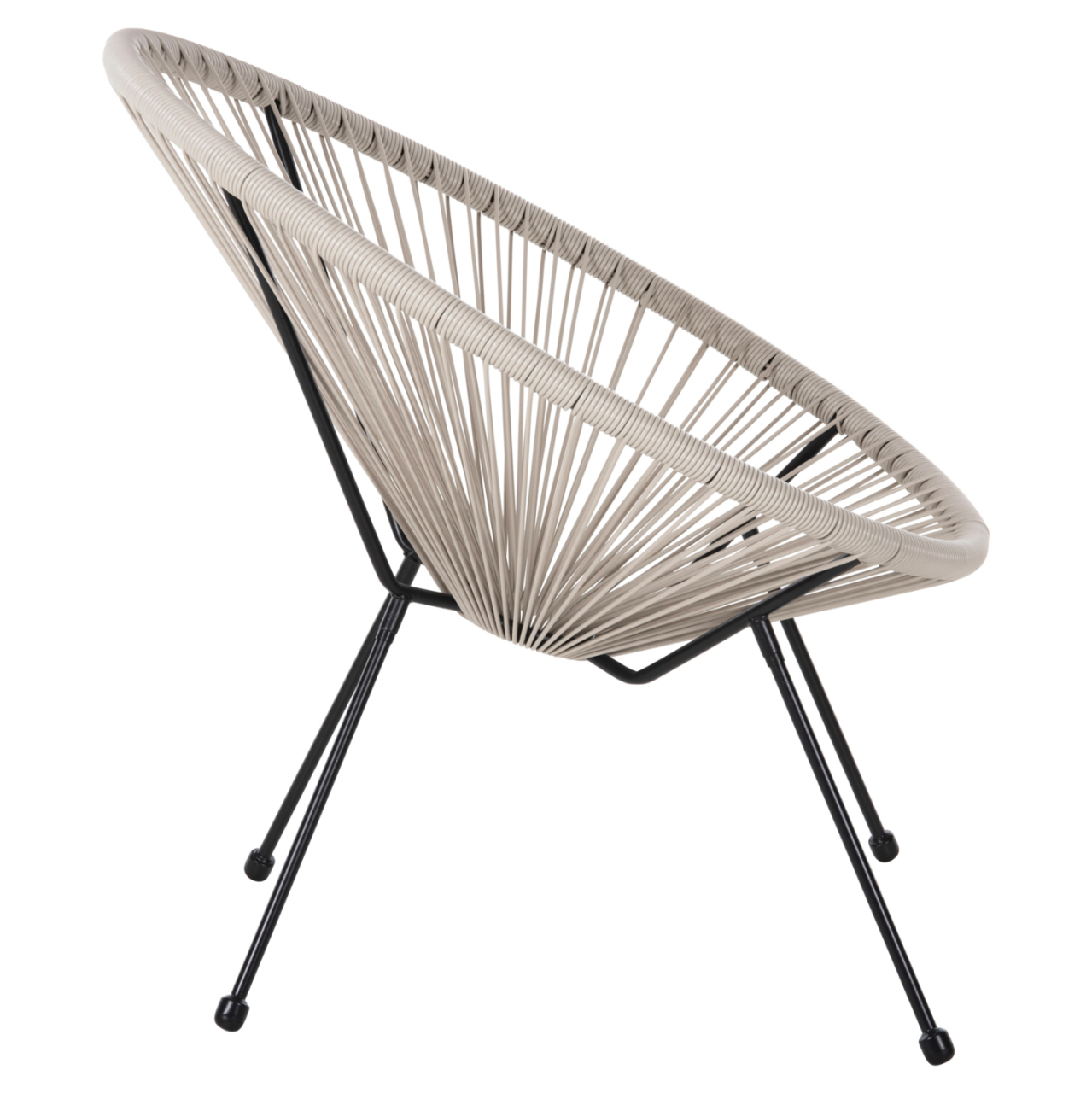 ARMCHAIR OUTDOOR NEST-TYPE ACAPULCO HM5872.03 BLACK METAL-SYNTHETIC RATTAN IN ECRU 71x72x80Hcm. [4]