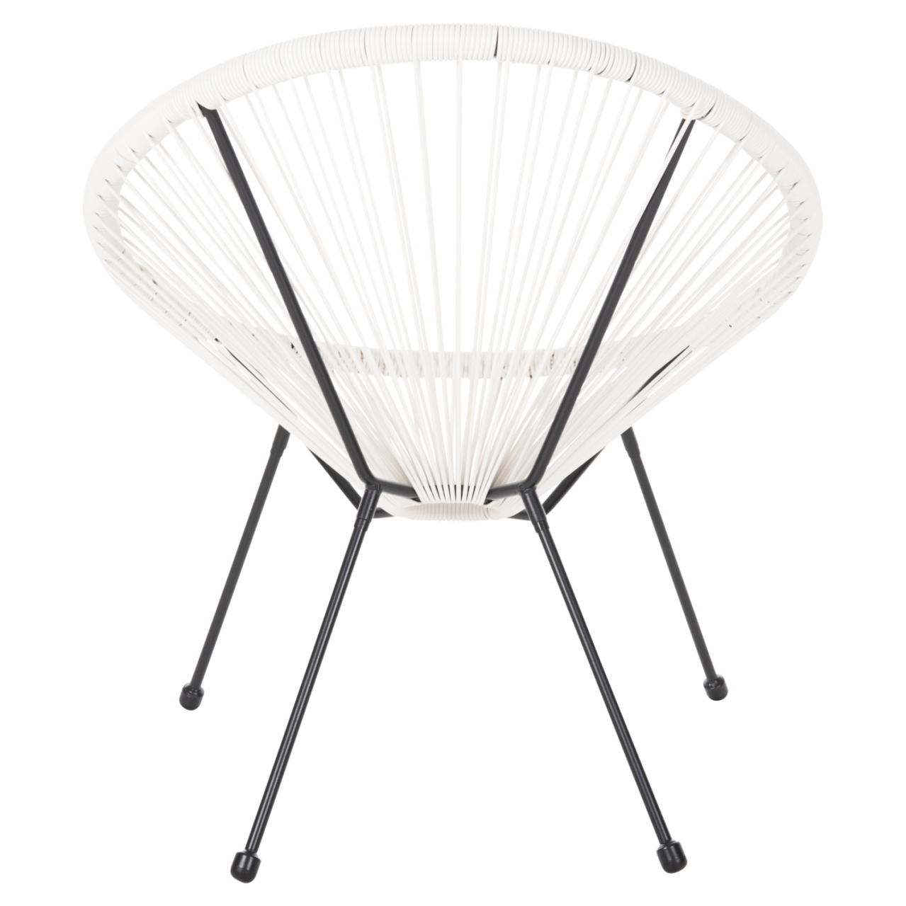 ARMCHAIR OUTDOOR NEST-TYPE ACAPULCO HM5872.12 BLACK METAL-SYNTHETIC RATTAN IN WHITE 71x72x80Hcm. [6]