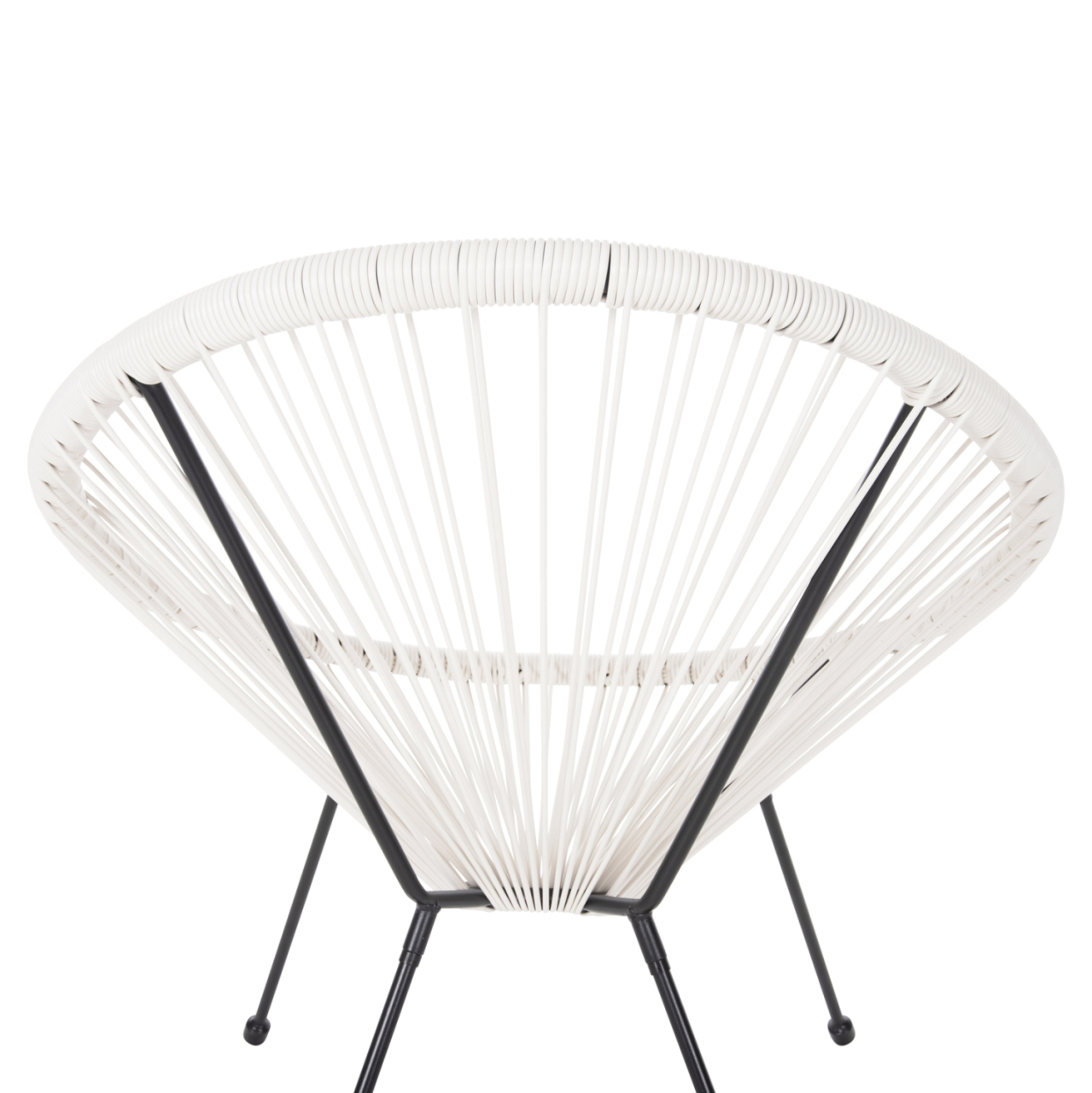 ARMCHAIR OUTDOOR NEST-TYPE ACAPULCO HM5872.12 BLACK METAL-SYNTHETIC RATTAN IN WHITE 71x72x80Hcm. [9]