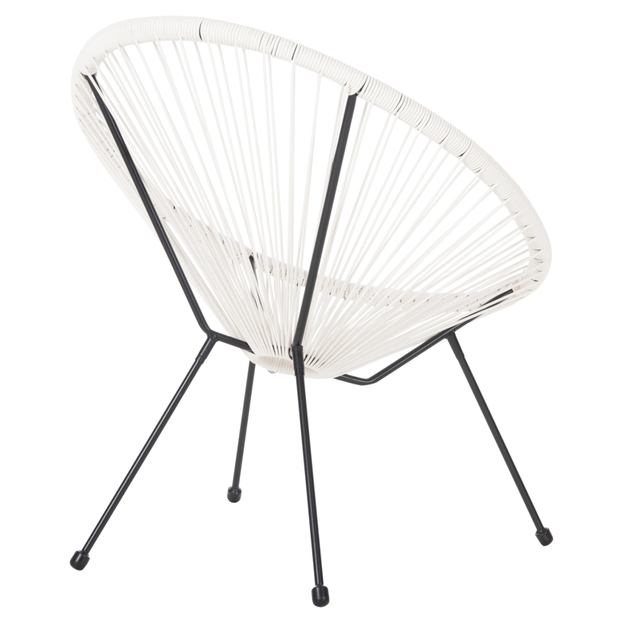 ARMCHAIR OUTDOOR NEST-TYPE ACAPULCO HM5872.12 BLACK METAL-SYNTHETIC RATTAN IN WHITE 71x72x80Hcm. [5]