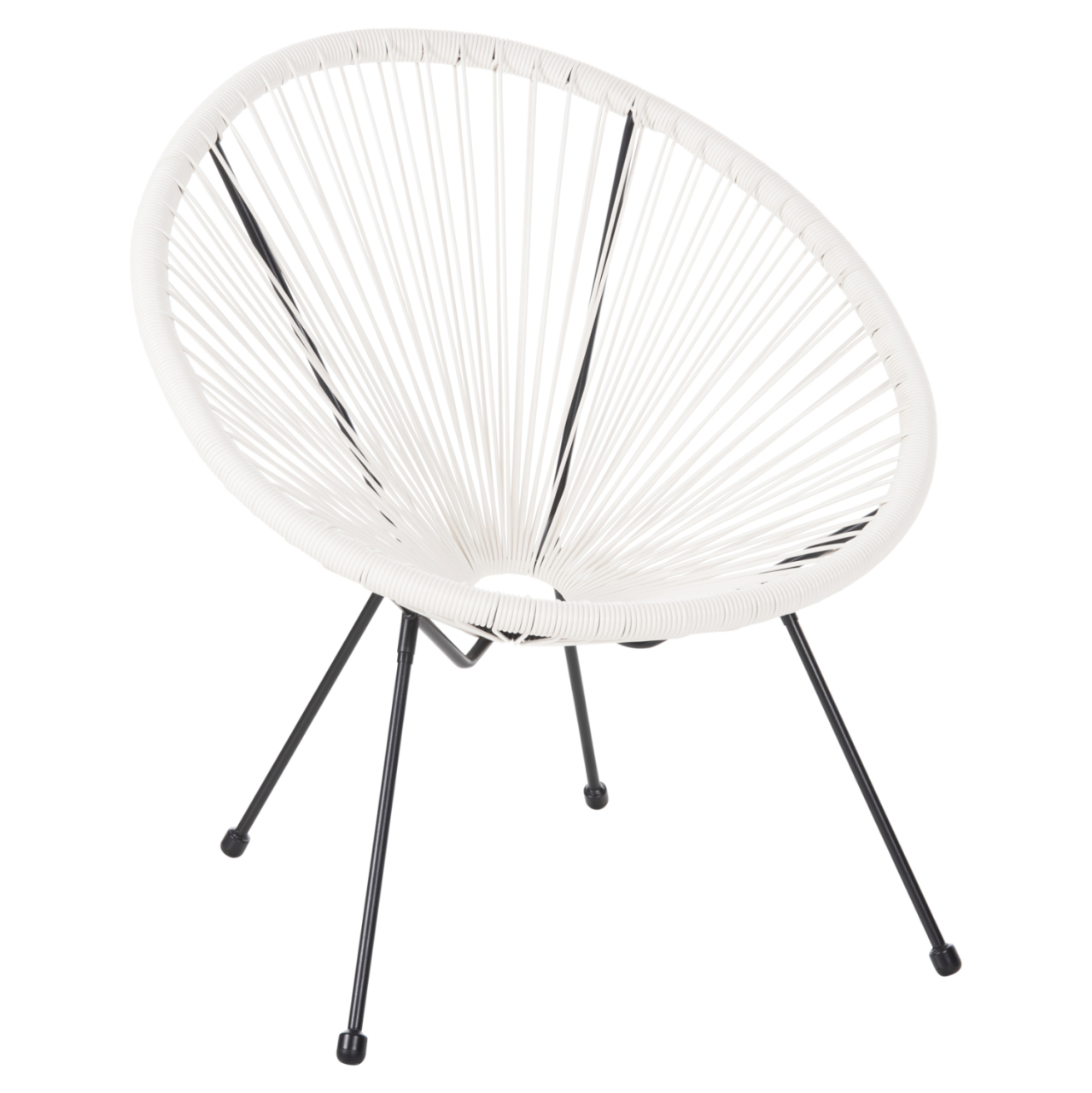ARMCHAIR OUTDOOR NEST-TYPE ACAPULCO HM5872.12 BLACK METAL-SYNTHETIC RATTAN IN WHITE 71x72x80Hcm. [1]