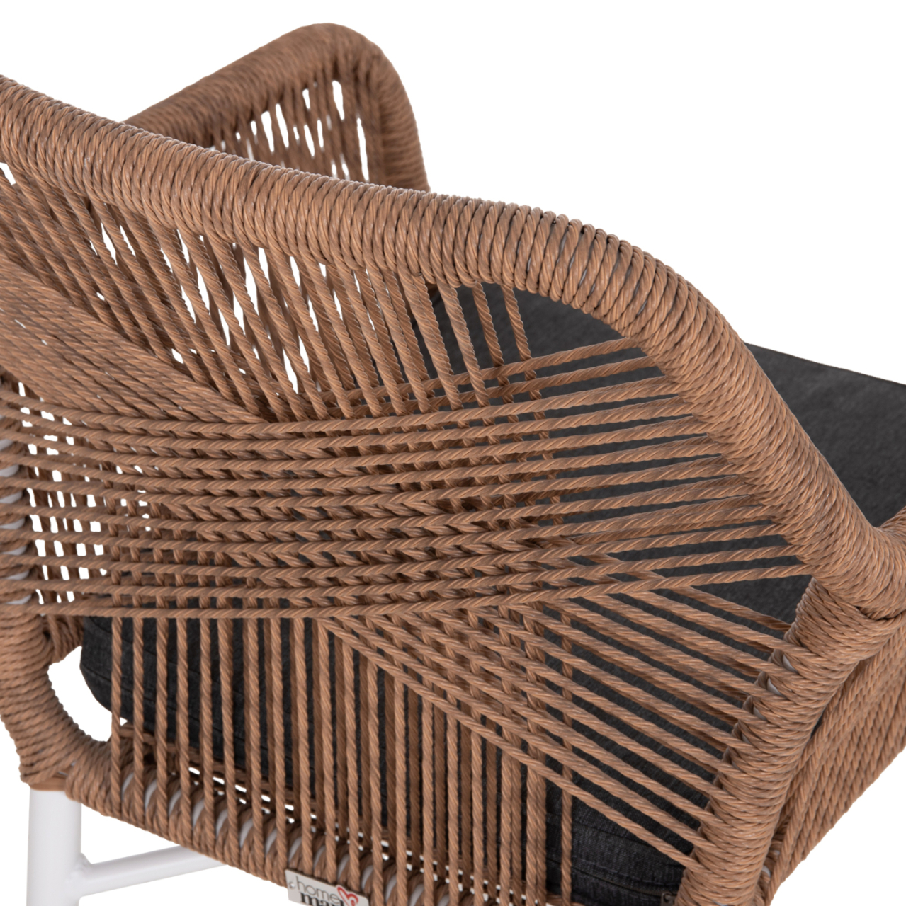 ARMCHAIR OUTDOORS TOPIN HM6048.01 ALUMINUM WHITE-P.E. RATTAN LIGHT BROWN-CUSHION GREY 58x60x83Hcm [9]