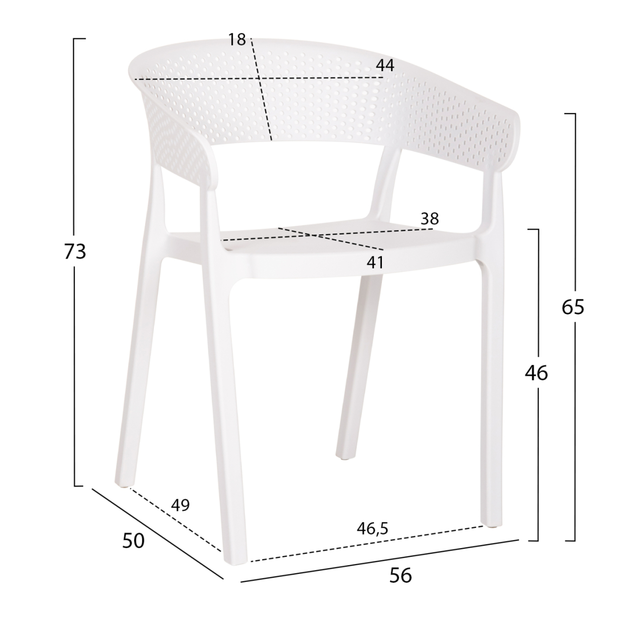 ARMCHAIR POLYPROPYLENE PERFOE HM5941.01 IN WHITE 56x50x73Hcm. [2]